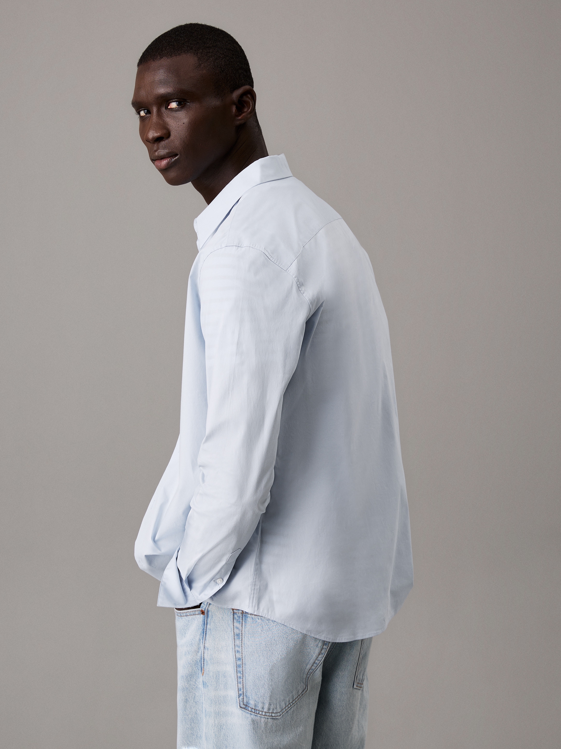 Calvin Klein Langarmhemd »LS SOLID STRETCH SLIM SHIRT«, in Unifarbe