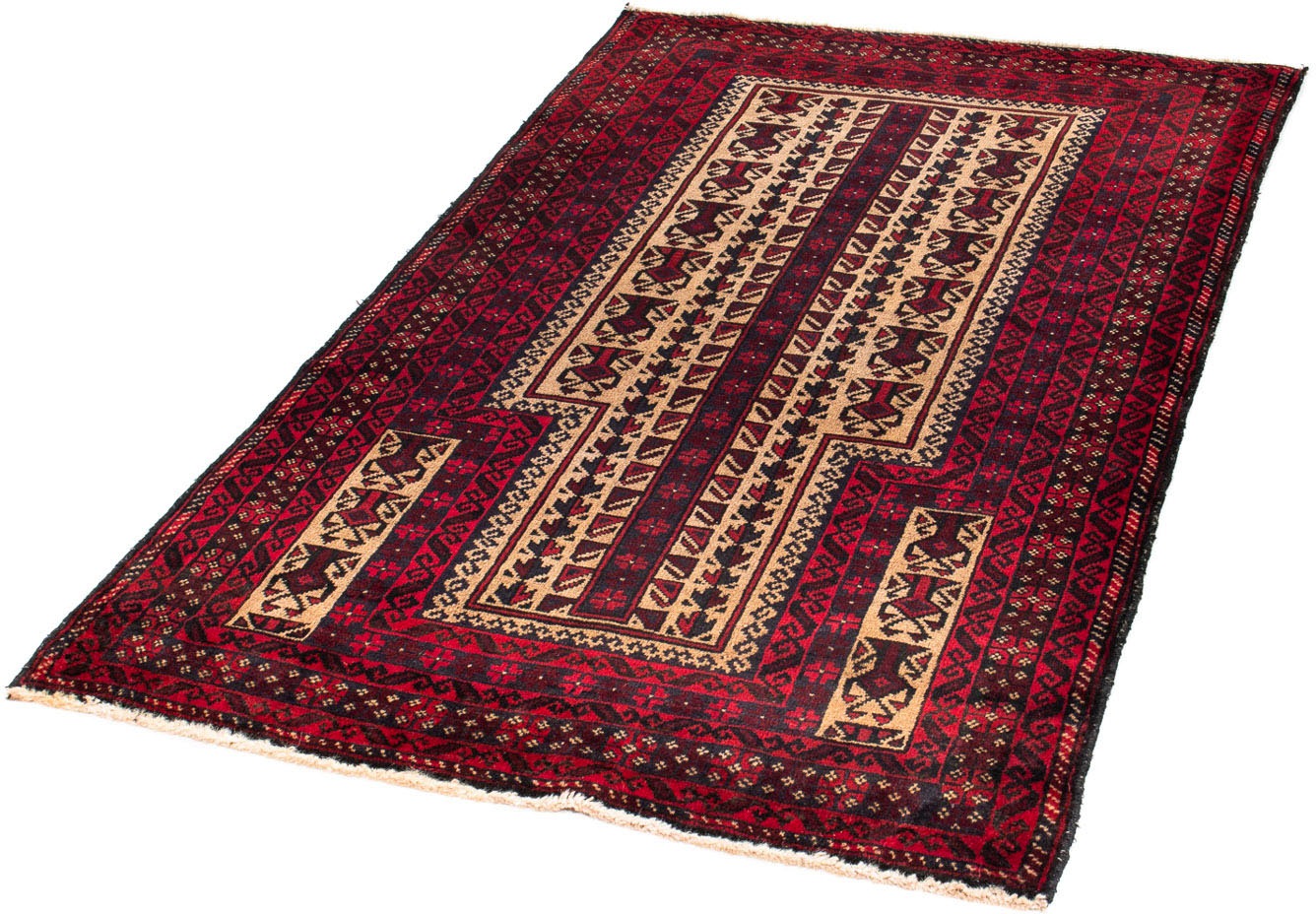 Image of morgenland Orientteppich »Belutsch - 149 x 90 cm - dunkelrot«, rechteckig, 8 mm Höhe, Wohnzimmer, Handgeknüpft, Einzelstück mit Zertifikat bei Ackermann Versand Schweiz