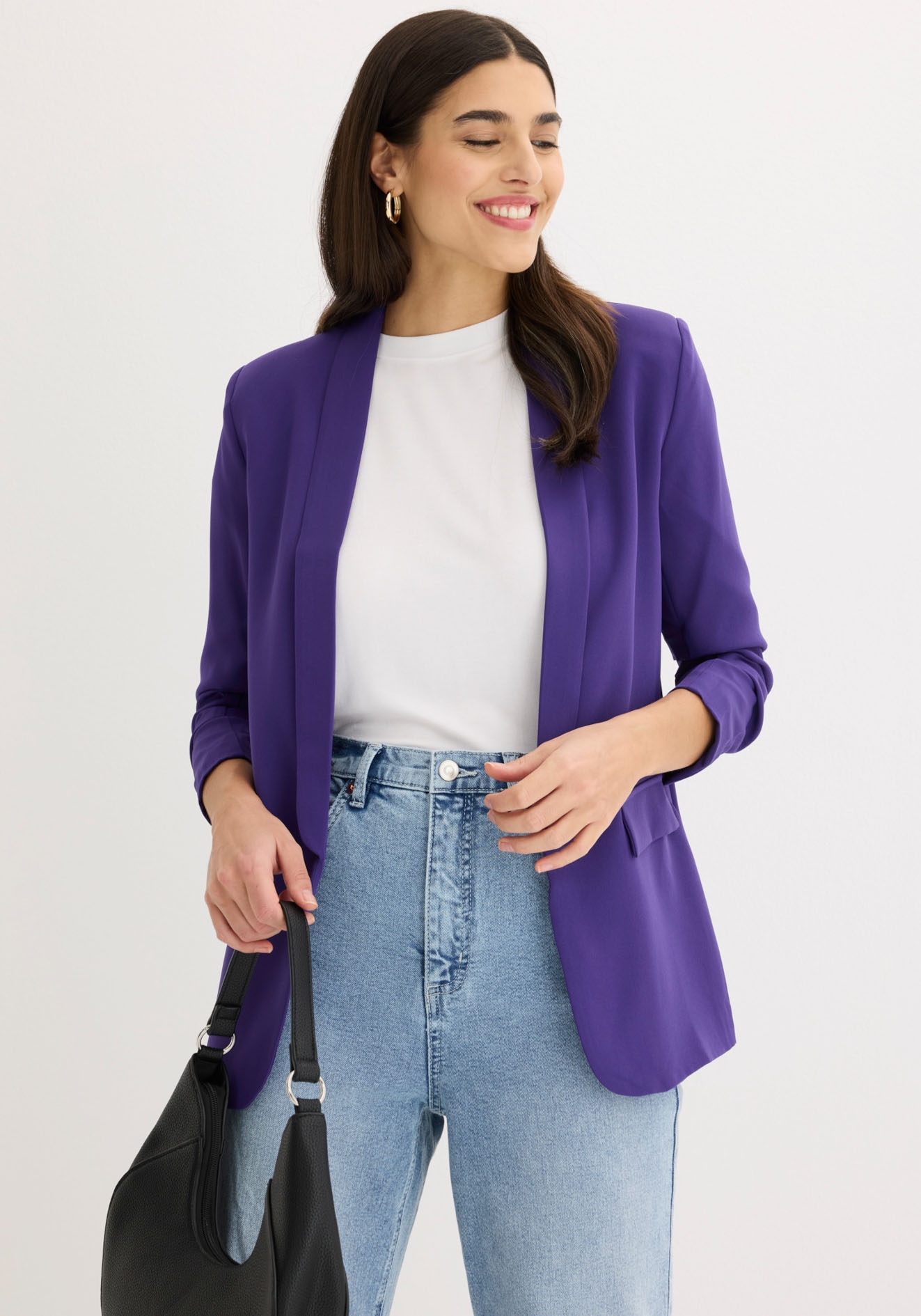 Image of bonprix Jackenblazer femininer Stil, schmale Passform, schmales und langes Reverse