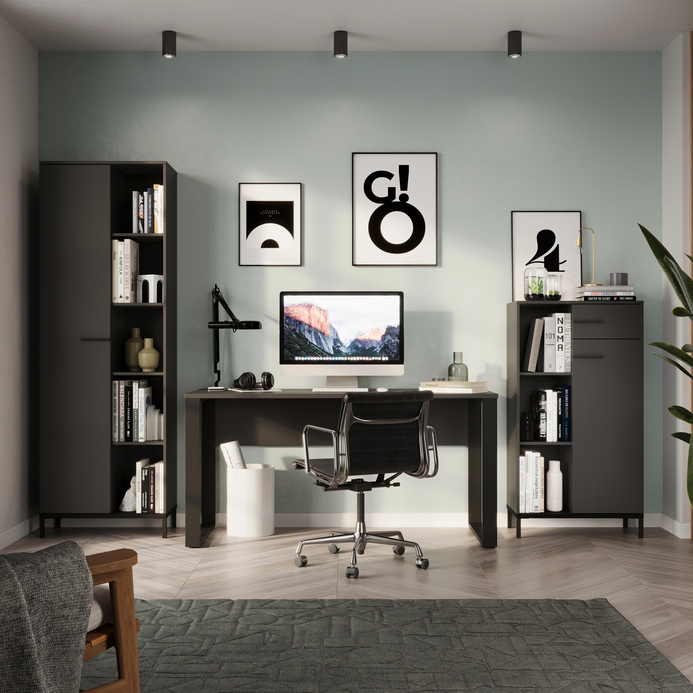 GERMANIA Büromöbel-Set »GW-Rovigo« 3 Stk. tlg. Schreibtisch mit Knieblende, Made in Germany