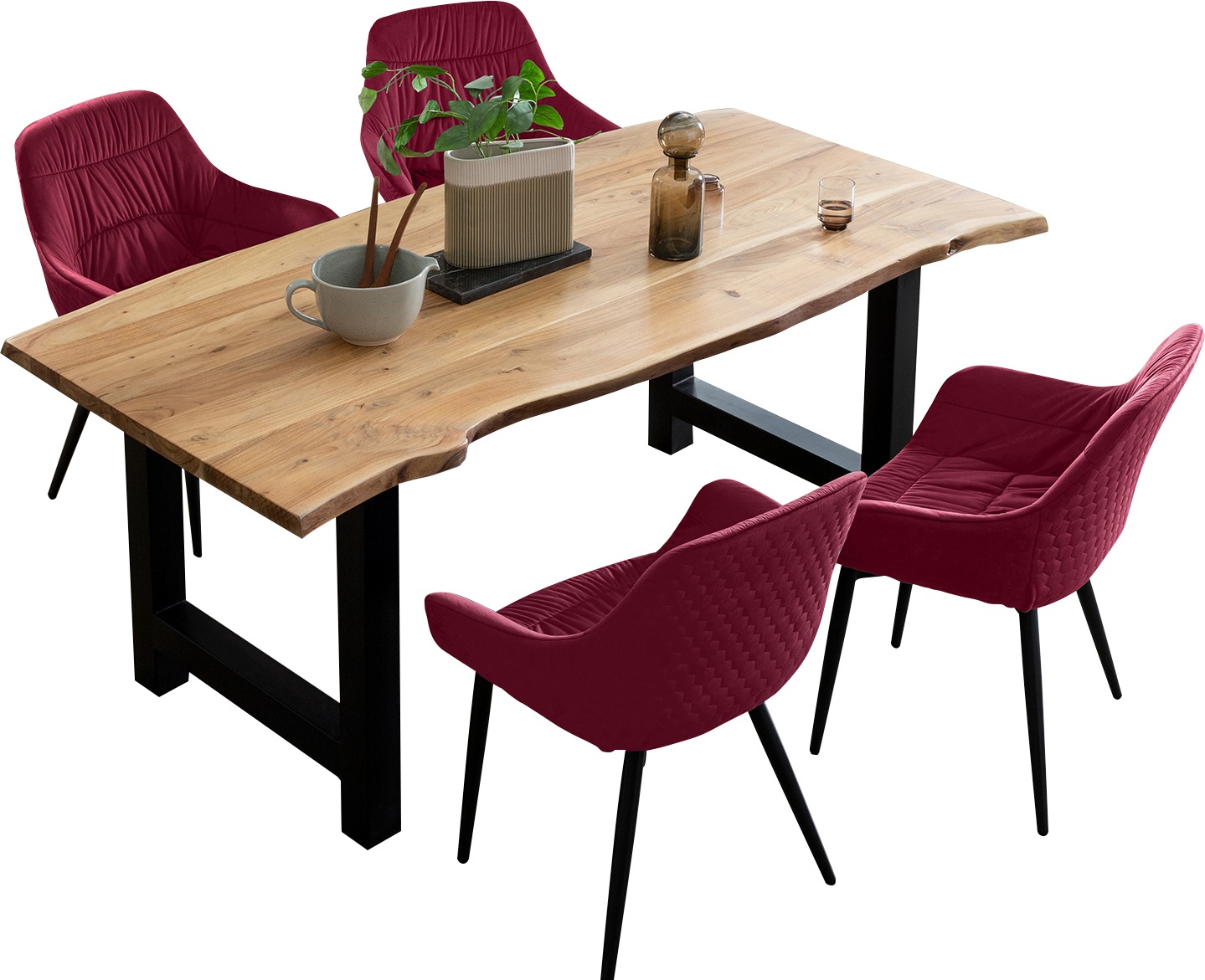 SalesFever Essgruppe »Esszimmerausstattung aus Holz und Metall«