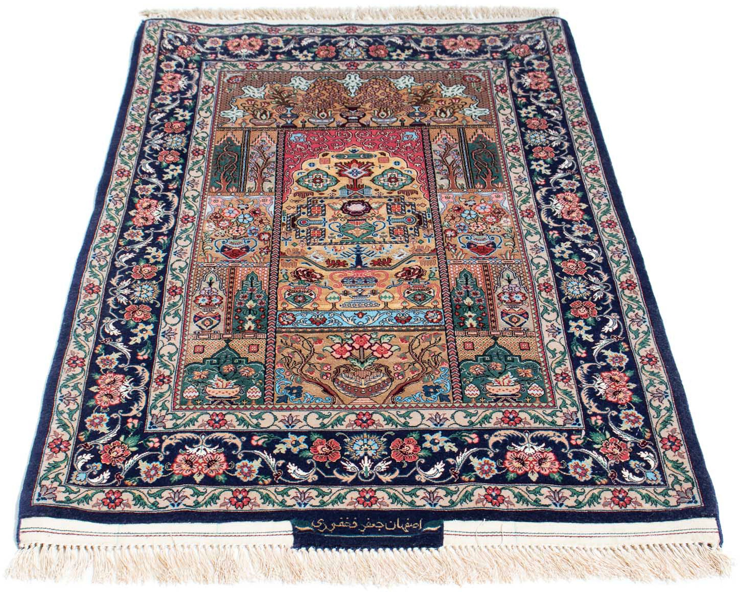 Image of morgenland Orientteppich »Perser - Isfahan - Premium - 130 x 83 cm - dunkelblau«, rechteckig, 6 mm Höhe, Wohnzimmer, Handgeknüpft, Einzelstück mit Zertifikat bei Ackermann Versand Schweiz