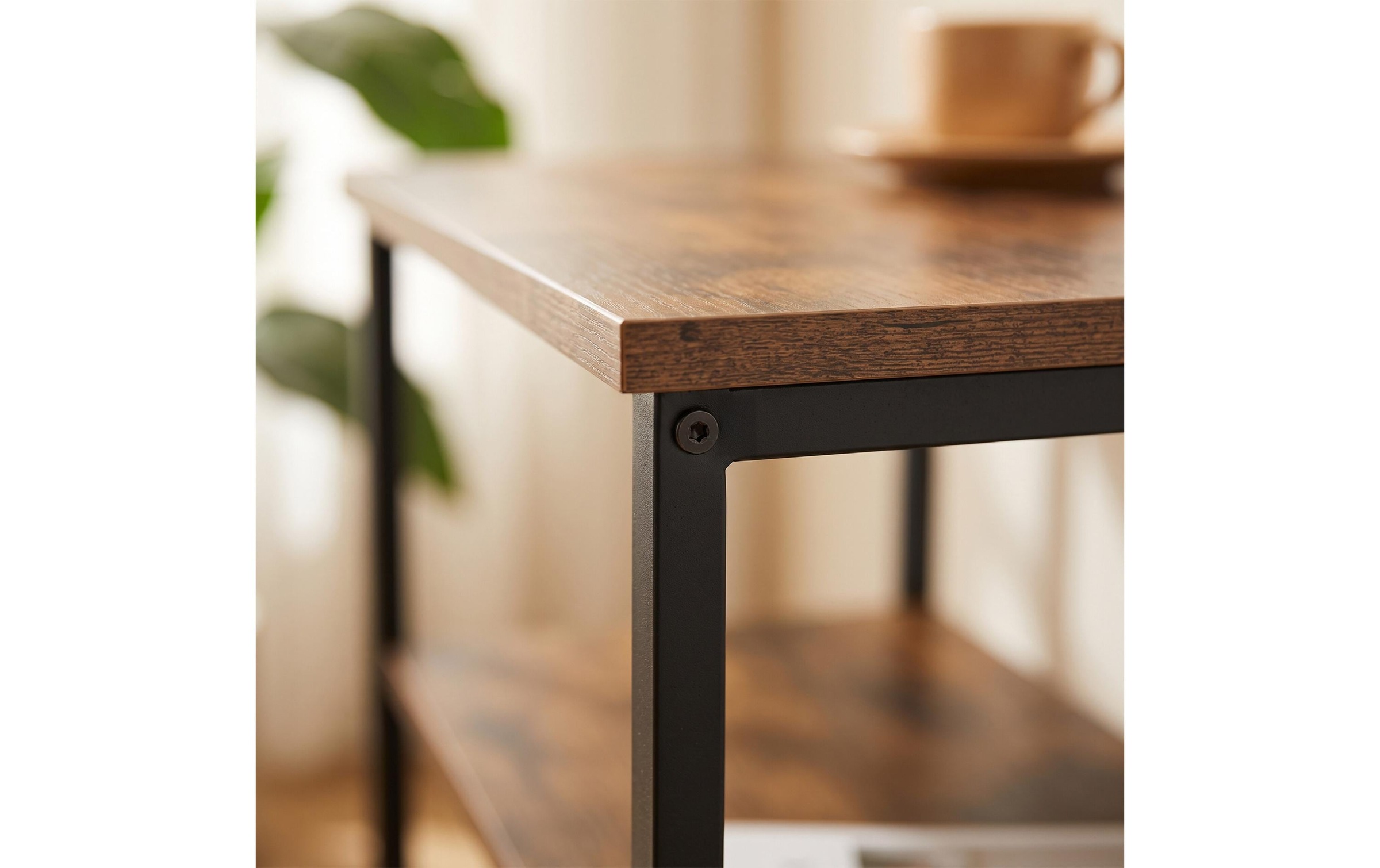 relaxdays Beistelltisch »Beistelltisch 60 x 61 cm, Schwarz/Braun«