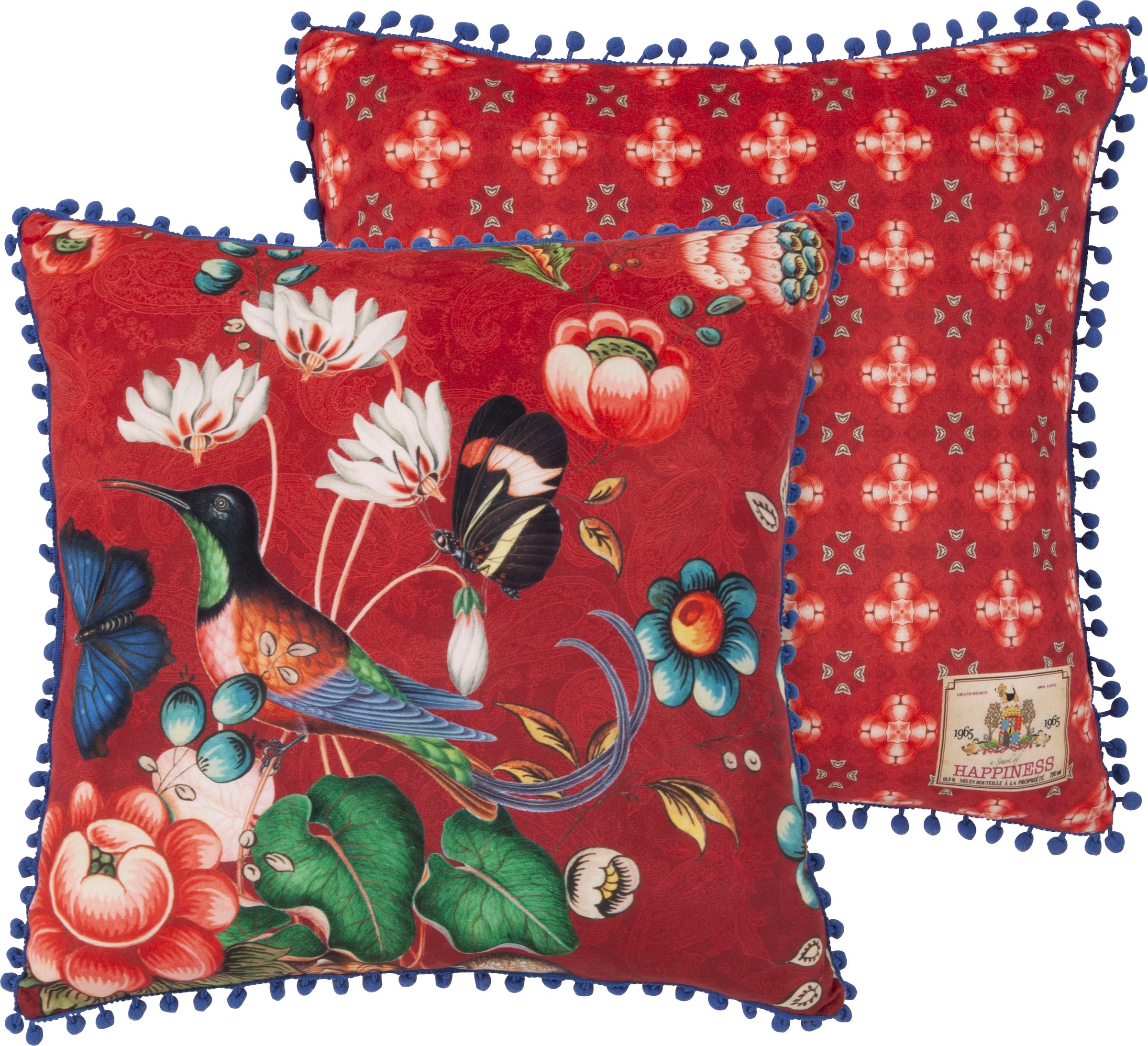 Image of Happiness Dekokissen »Cooper«, (1 St., 1 48x48 cm Dekokissen - Mit pompons), mit Pompons bei Ackermann Versand Schweiz