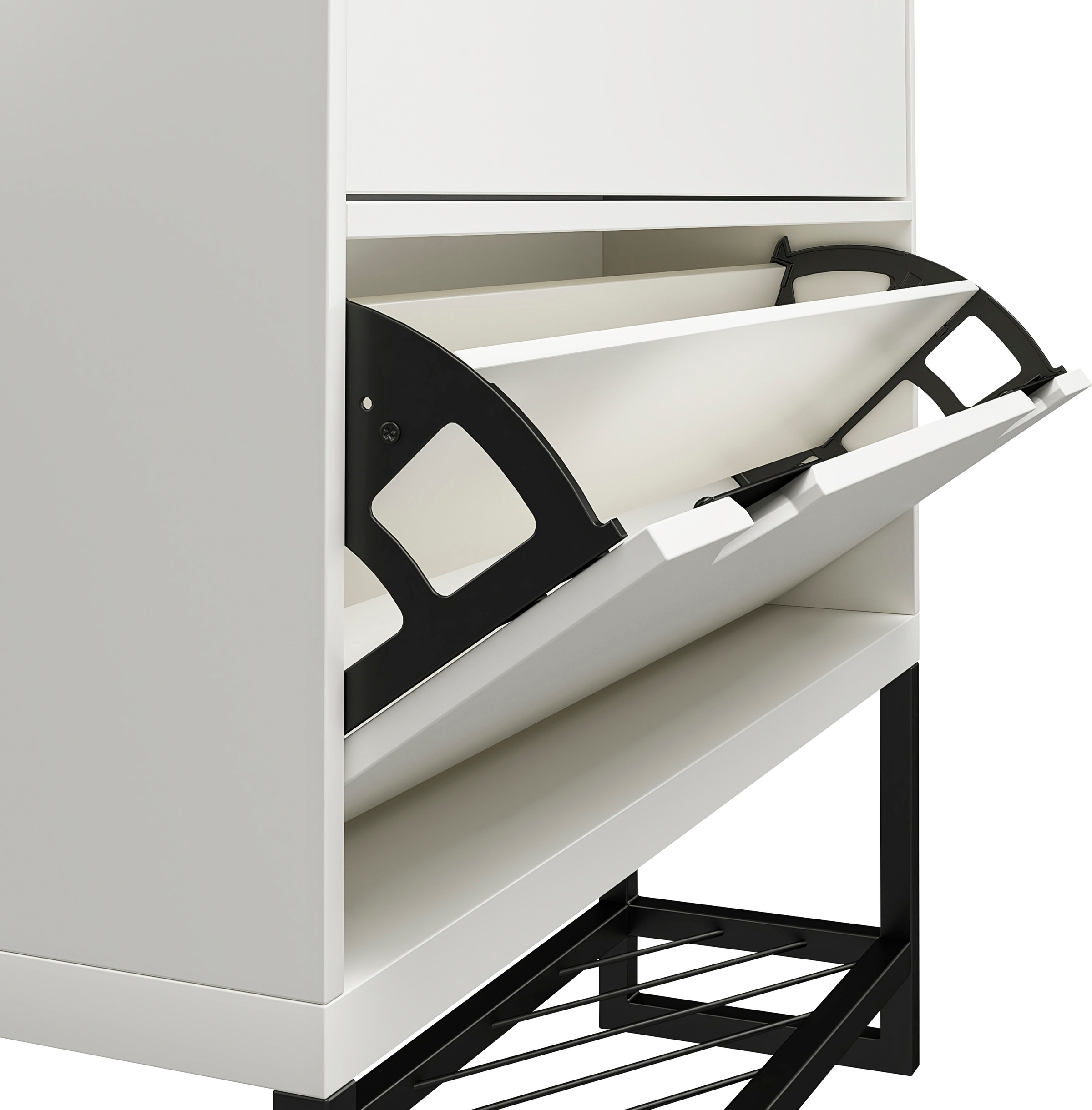 CosmoLiving by Cosmopolitan Schuhschrank »Brielle«, (1 St.), mit 2 Klappen, 4-5 Paar Schuhe pro Klappe, Breite 90 cm, Höhe 110 cm