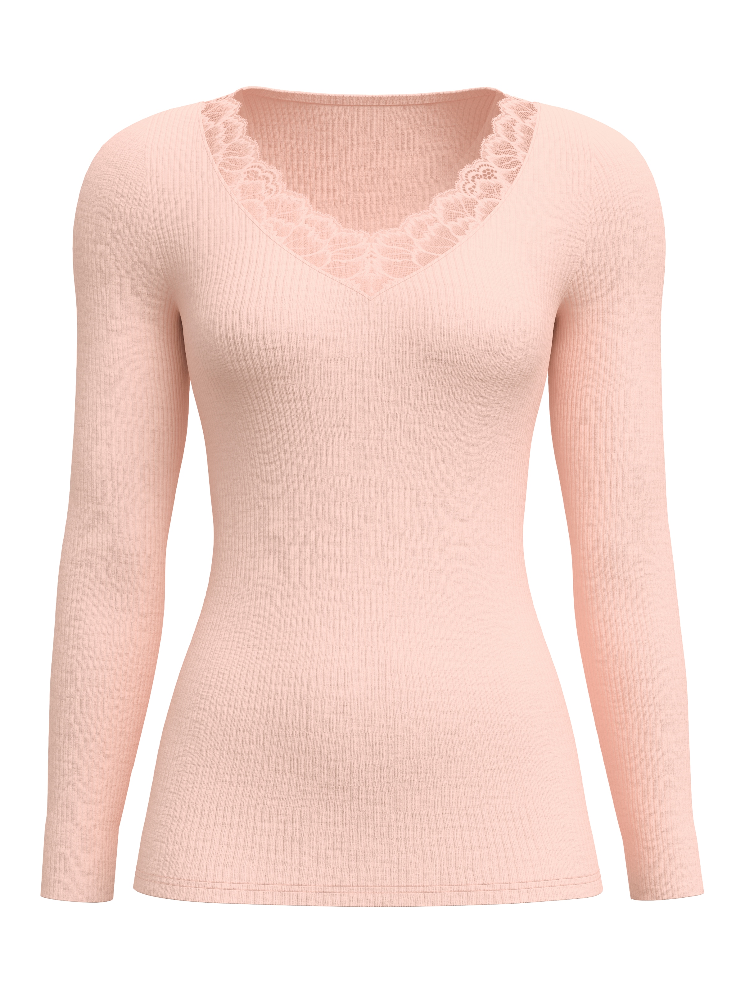 CALIDA Longsleeve »Silky Wool Joy« zarte Spitzen-Details, wärmend, weich, leichter Glanz