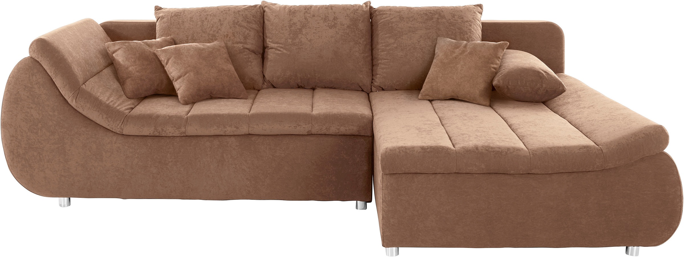 INOSIGN Ecksofa »Imola, elegant und modern, aktuelle Steppung im Sitz, bequem, L-Form«, frei im Raum stellbar, wahlweise mit Bettfunktion und Bettkasten