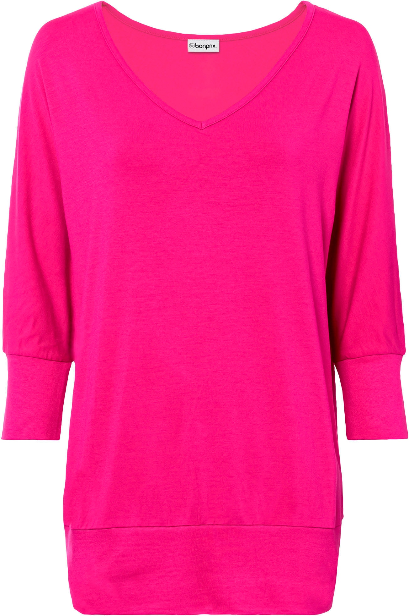 bonprix T-shirt oversize »Oversized-Shirt aus fliessender Viskose« coupe ample, manches 3/4, encolure large, en viscose