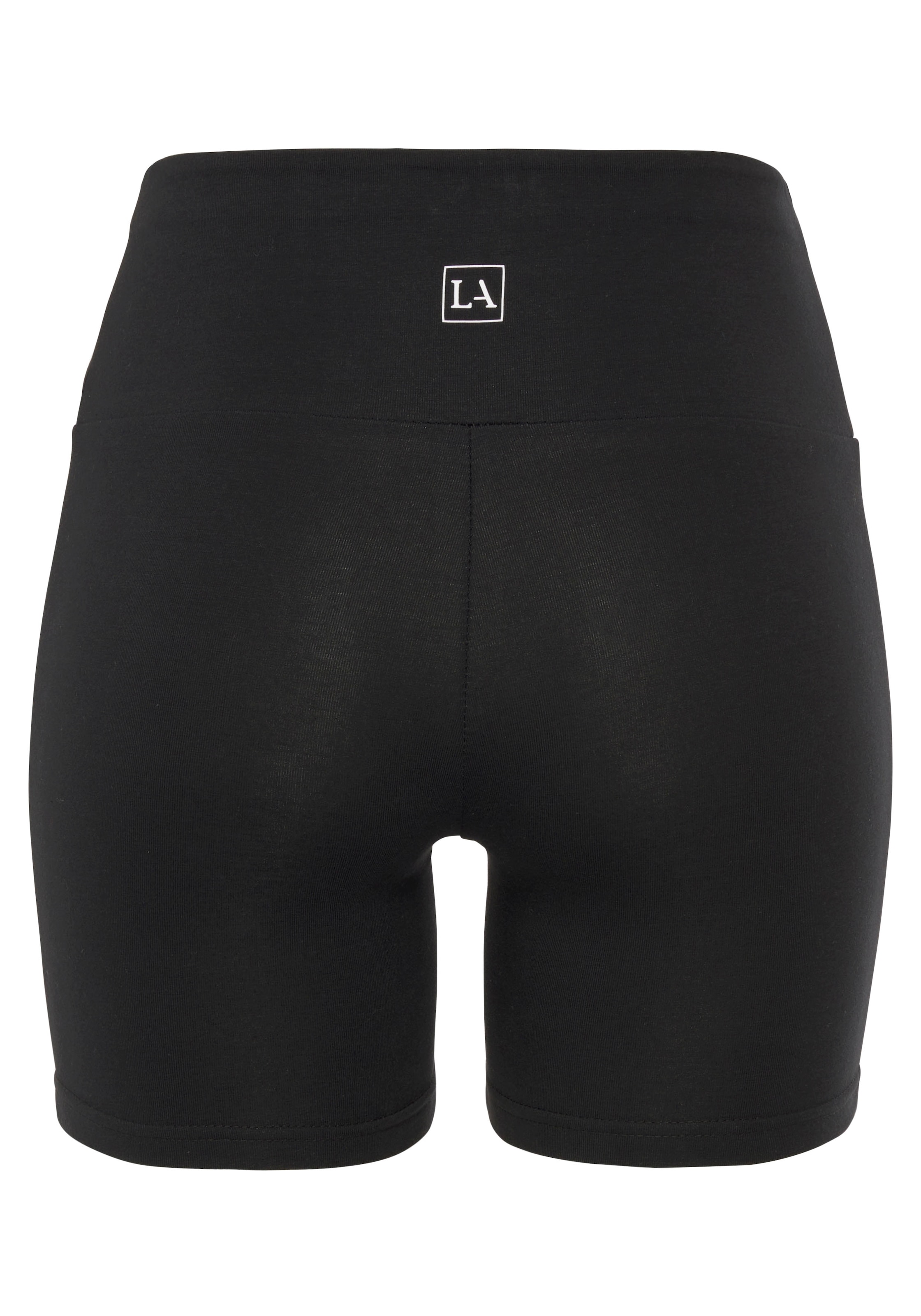LASCANA Shorts, mit breitem Bündchen und Logodruck, Loungewear