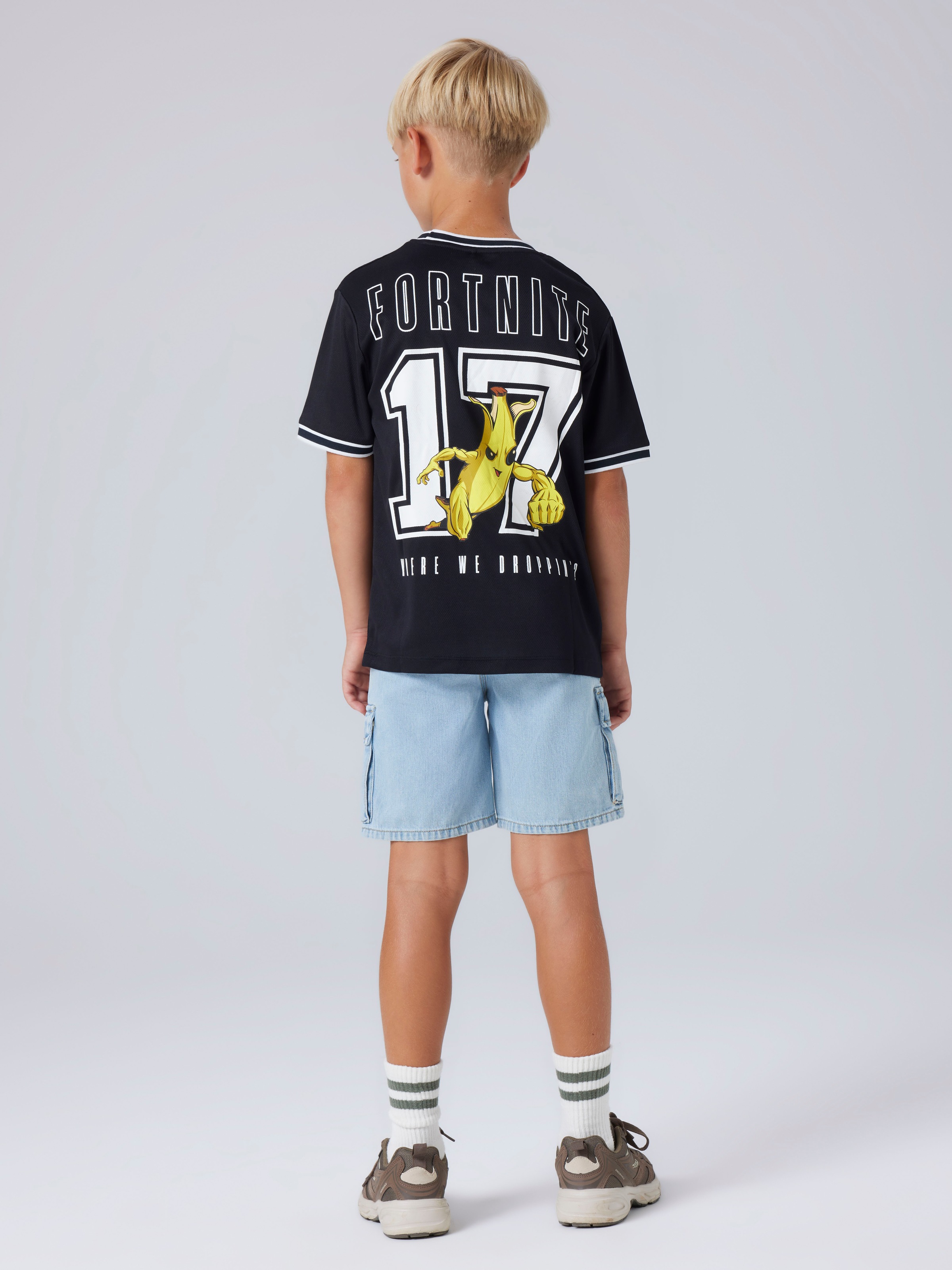 Name It T-shirt »NKMALISHER FORTNITE SS NREG POLY TOP BFU« Kunstfaser, Mesh Material, locker geschnitten