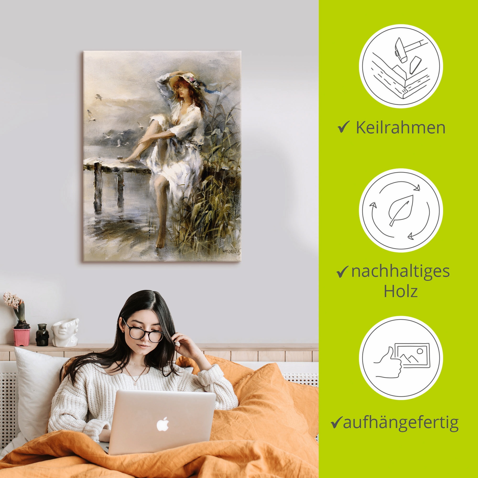 Artland Wandbild »Wasserseite« Frau 1 Stk. tlg. als Leinwandbild, Poster in verschied. Grössen
