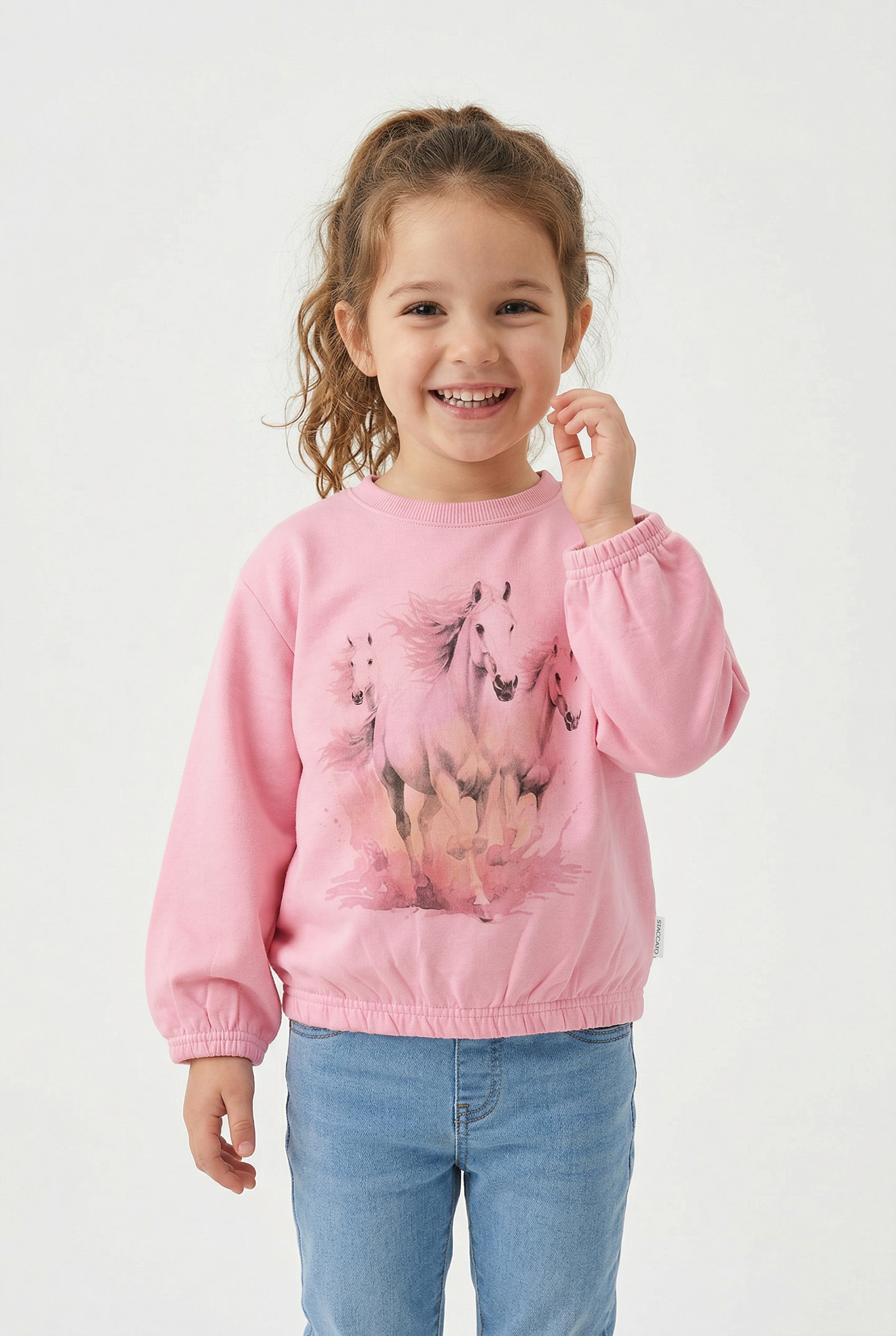 STACCATO Pull, 2 pièces 2er Pack Sweatshirts, mit Motivdruck, Pferd, für Girls
