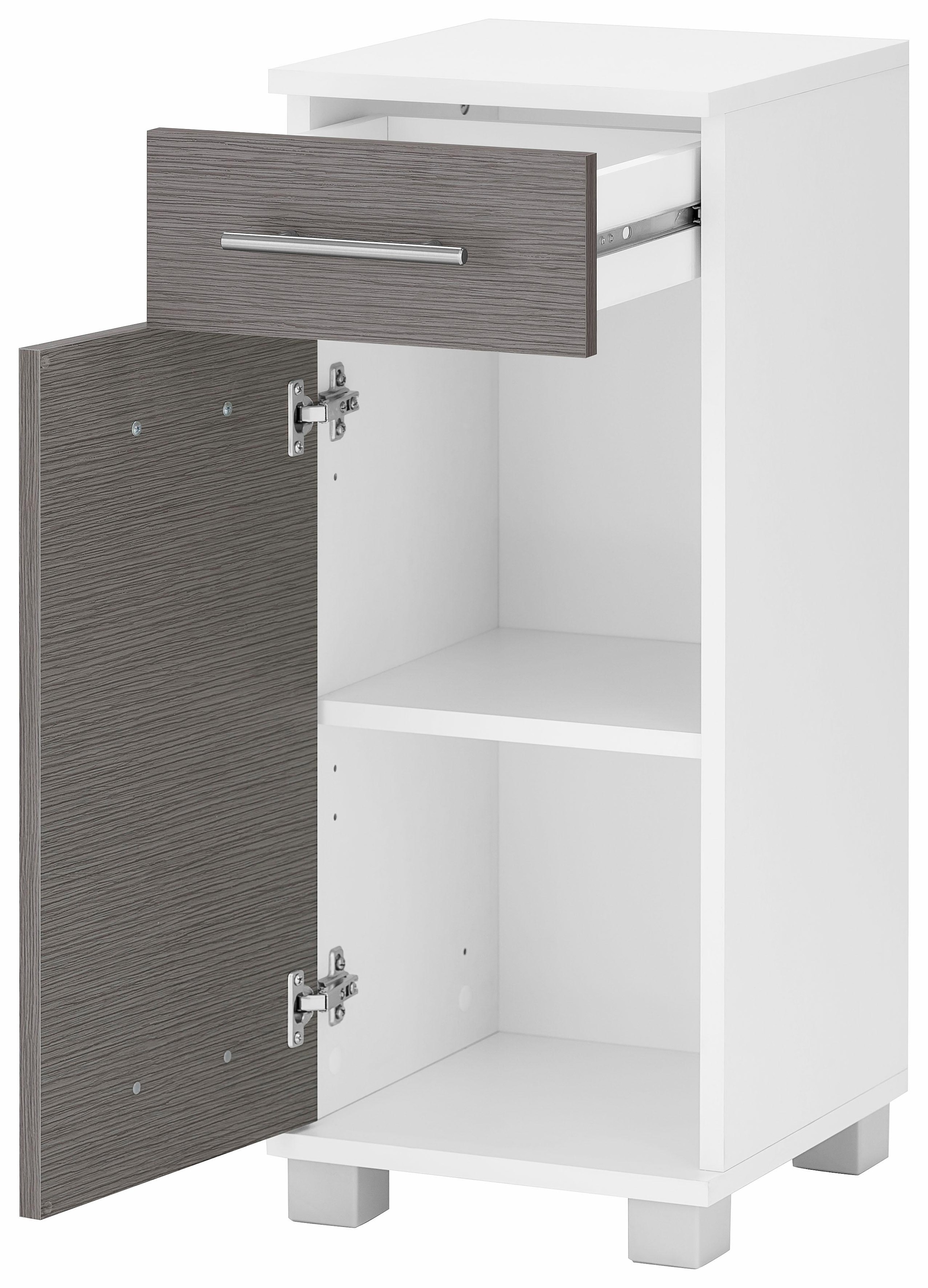 welltime Seitenschrank »Emmi, Breite 30 cm«, Wechselbarer Türanschlag, Metallbeschläge