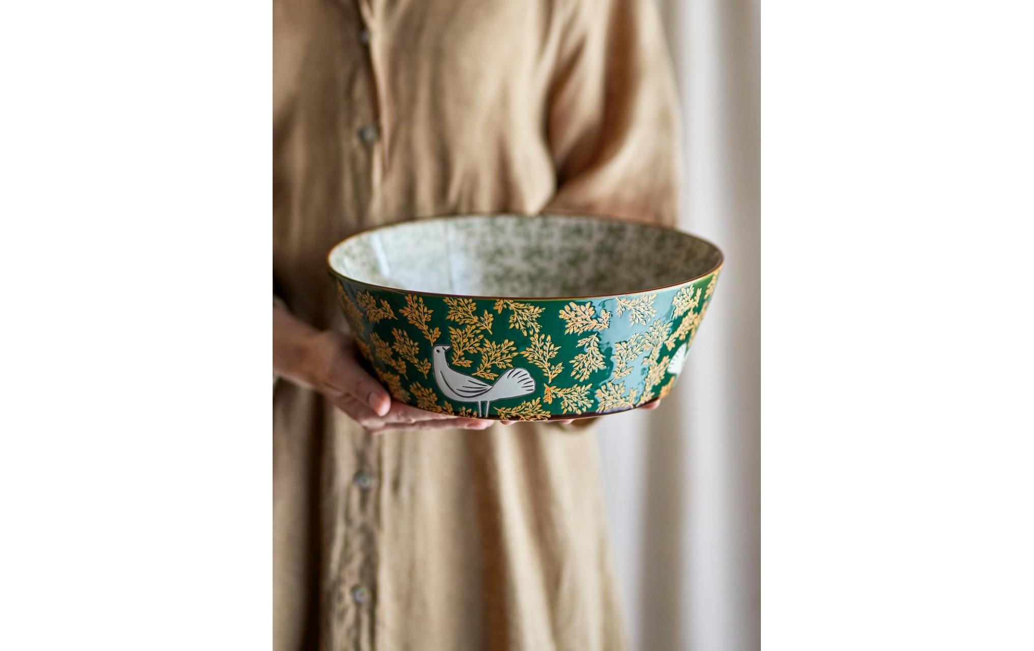 Bloomingville Coupe à dessert »Hezha, Steinzeug, 28 cm« 1