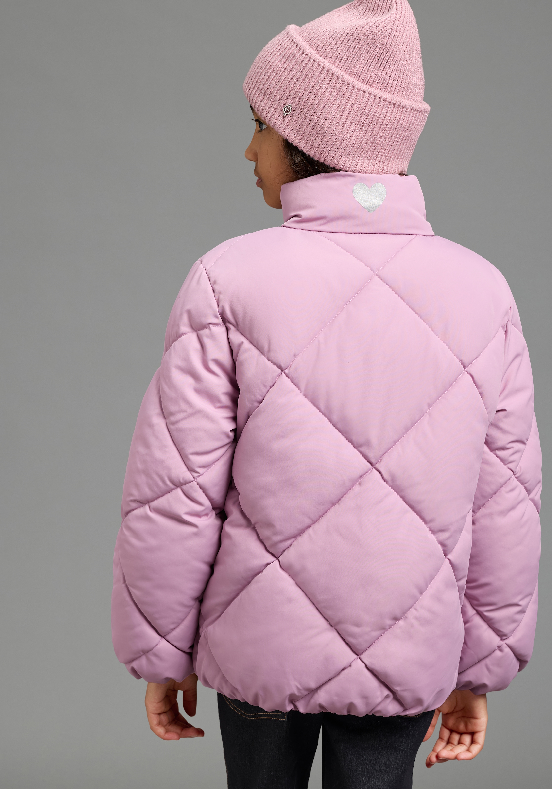 H.I.S Veste d'extérieur »Winter-Steppjacke mit Herzreflektor von H.I.S« Veste chaude avec matelassage à la mode, détails réfléchissants