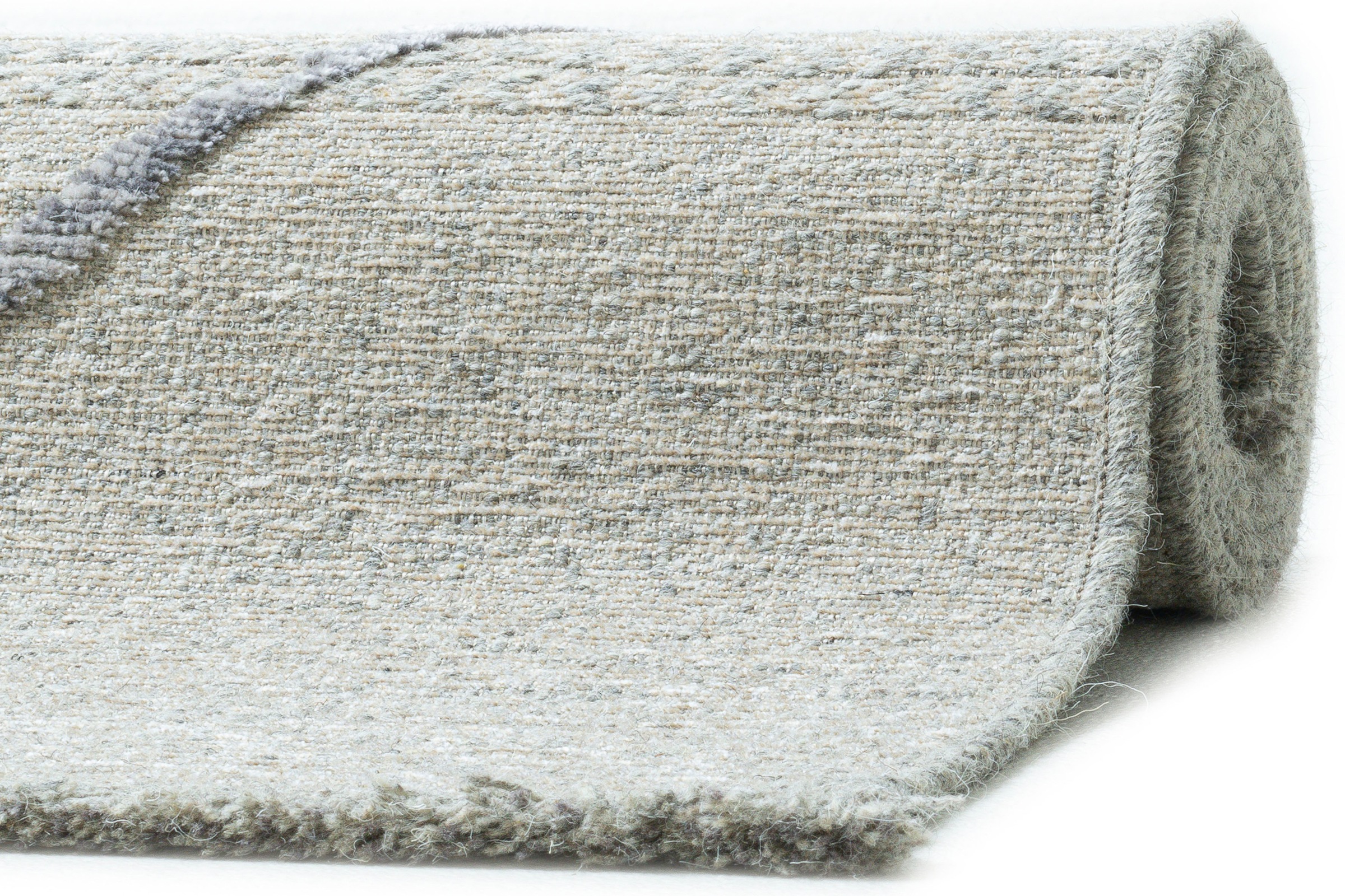 Sansibar Teppich »Braderup«, rechteckig, 2 mm Höhe, Flachgewebe, modernes Scandi Design, Motiv Rauten, mit Fransen