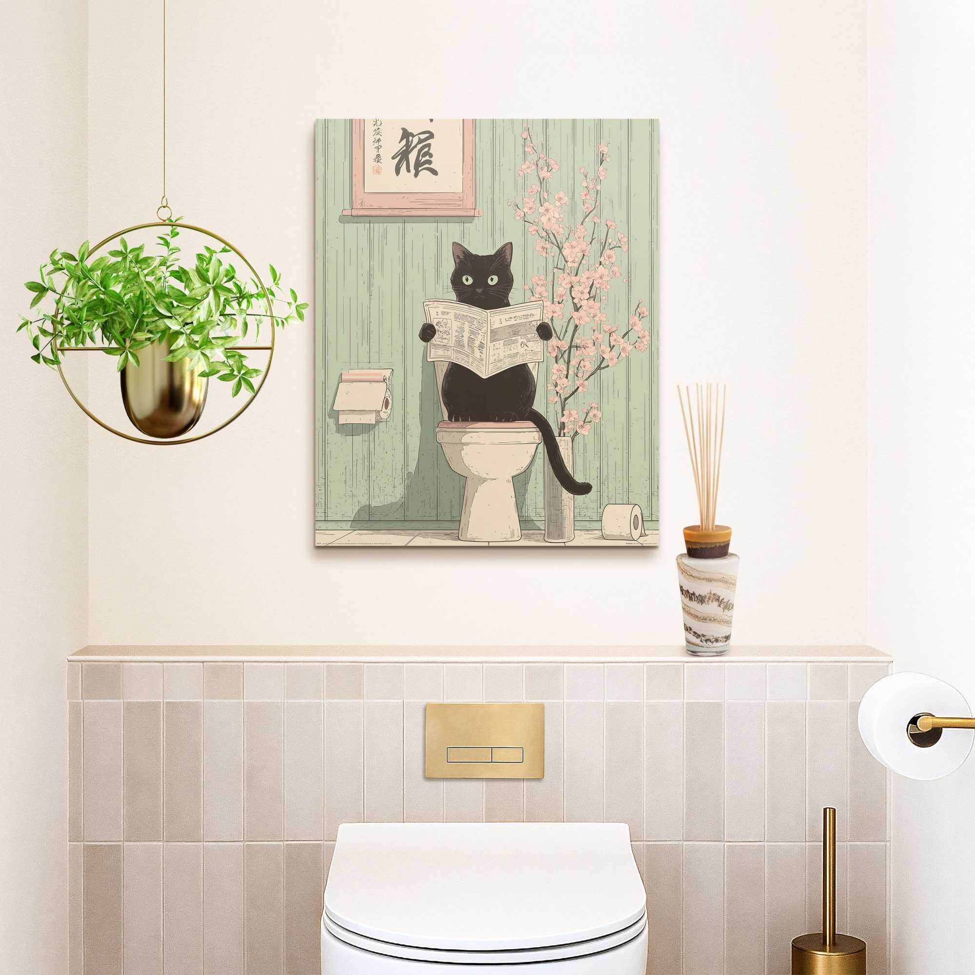 Image of Reinders Deco-Panel "Privater Moment" Tiere 1 Stk. tlg. Toilette - Grün - MDF - Tiere - 40x50 cm
