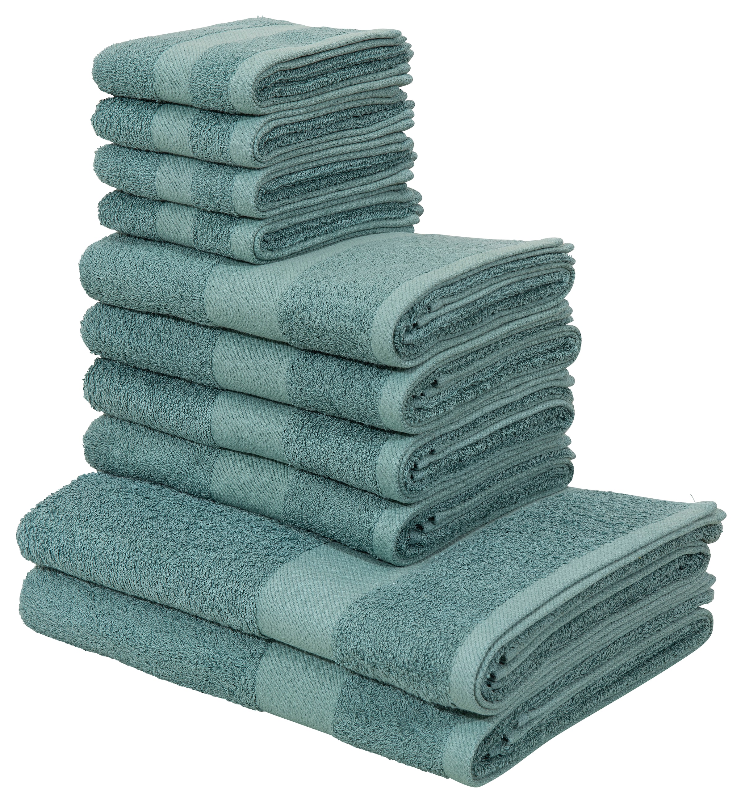 my home Handtuch Set »Melli«, Set, 10 tlg., auf in dezenten versandkostenfrei Baumwoll-Handtücher 100% Farben, Walkfrottee, Handtuchset