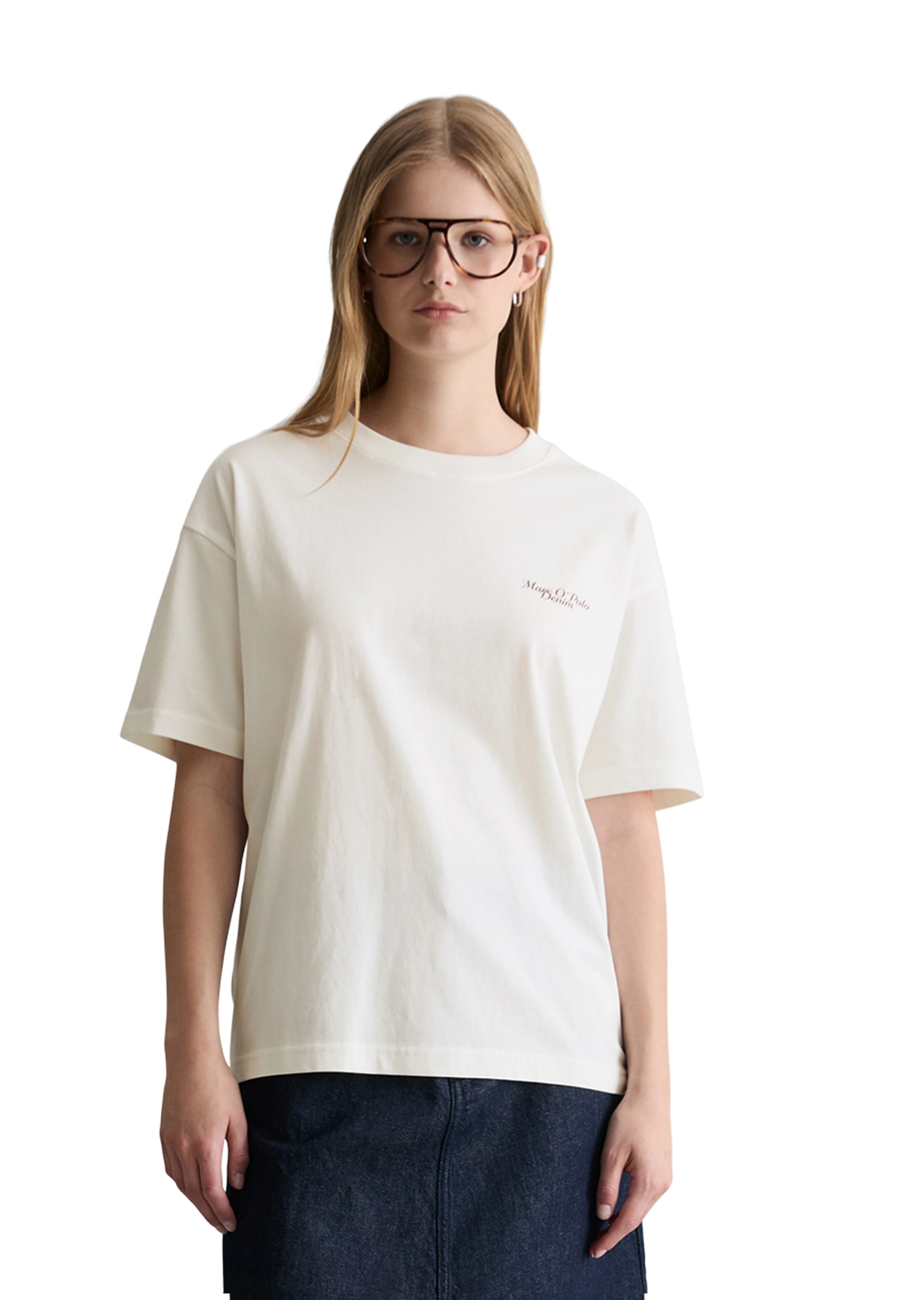 Image of Marc OPolo DENIM T-Shirt Logo-T-Shirt relaxed aus Organic Cotton