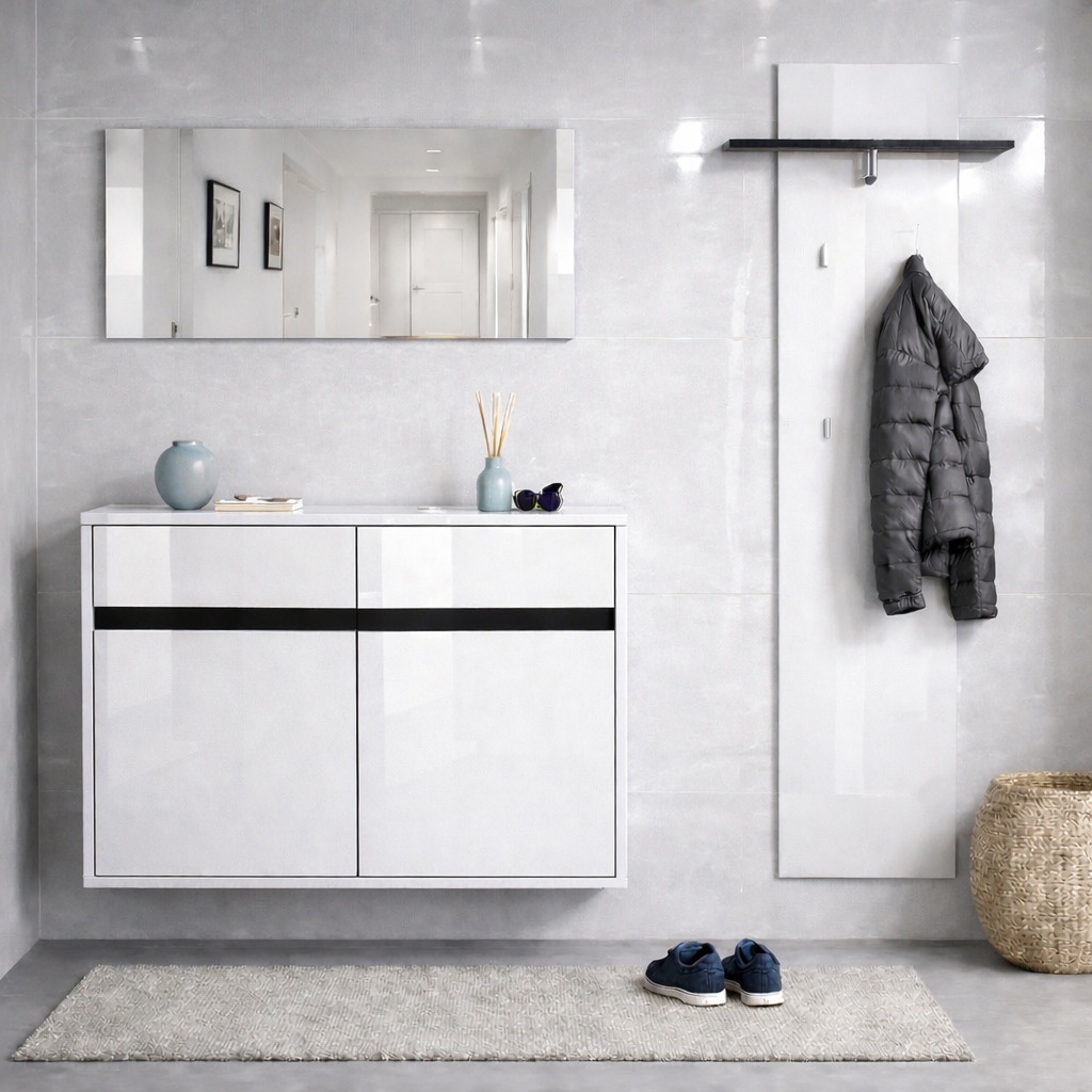 Image of GOODproduct Garderoben-Set "Locco Flurmöbel, Dielenmöbel, Flurschrank, Flurgarderobe B: ca 150 cm" 3 Stk. tlg.