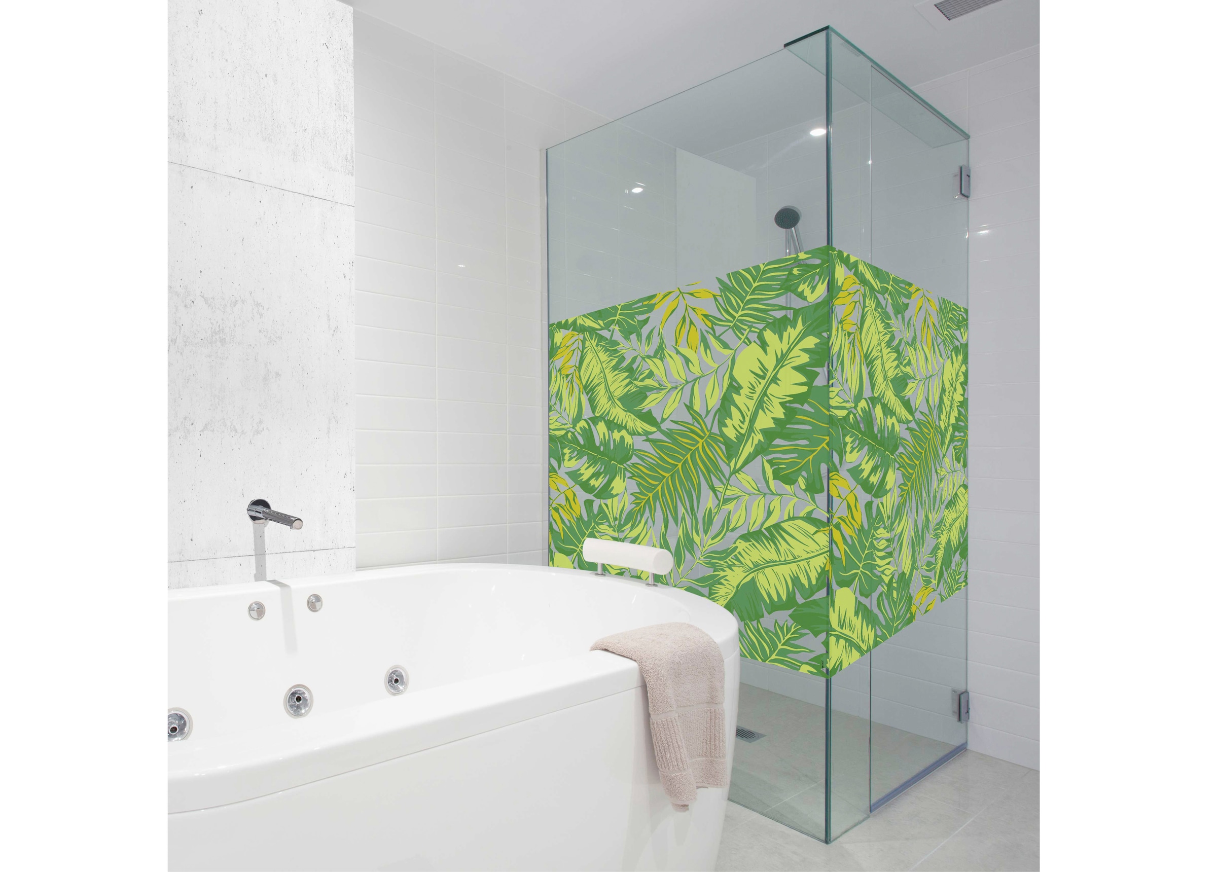 MySpotti Fensterfolie »Look Palm Leaves green«, halbtransparent, glattstatisch haftend, 60 x 100 cm, statisch haftend