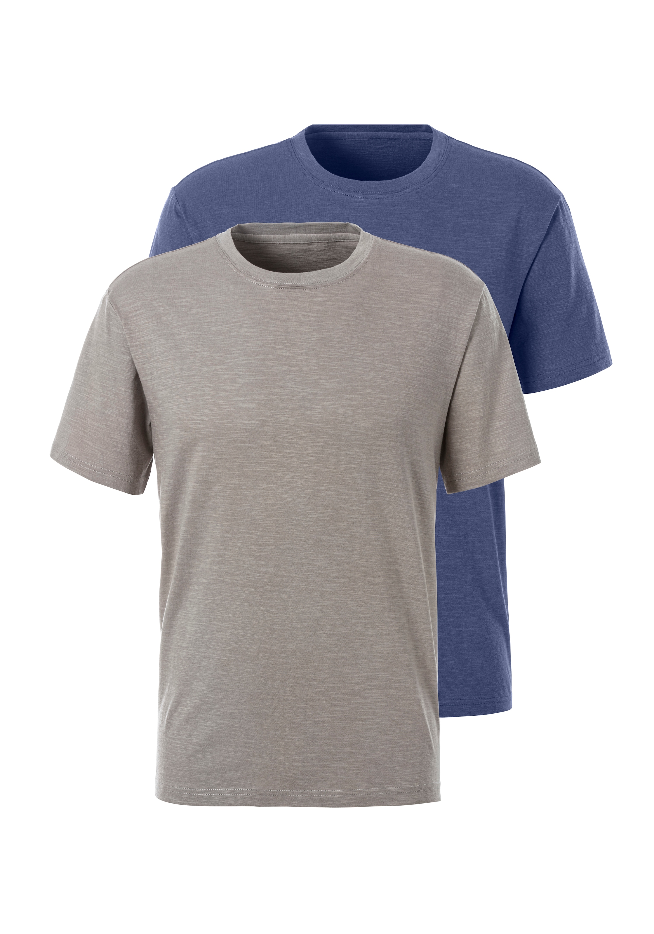 Image of John Devin T-Shirt "mit Slub-Garn Struktur" Packung, 2er-Pack, 2 Stk. aus leichter, strukturierter Baumwollqualität - im 2er-Sparpack