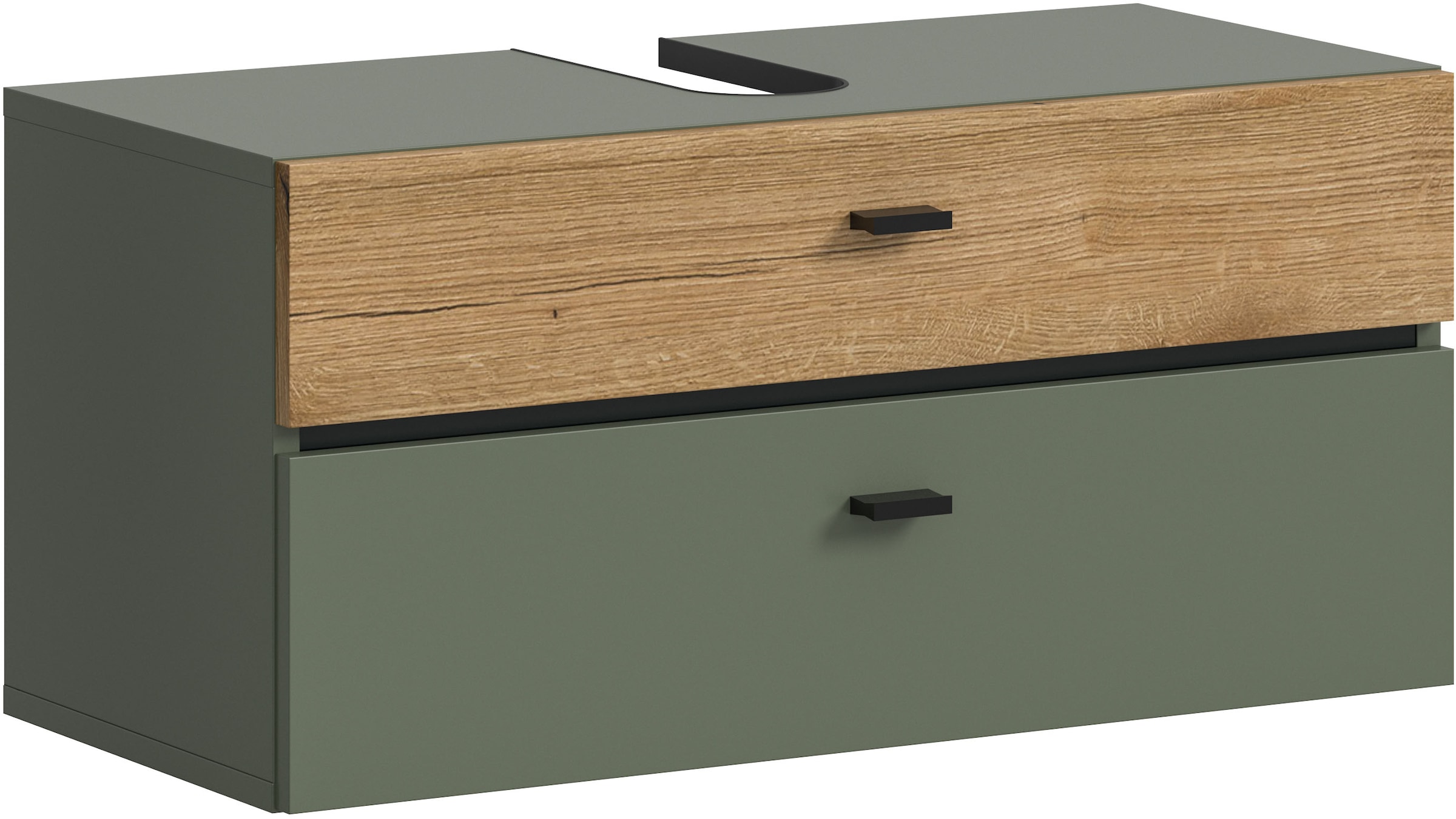 Image of welltime Waschbeckenunterschrank "VANN, Breite 75cm, hängende, 2 Schubkästen, mit Siphonausschnitt" individuell mit weiteren Artikel der Serie VANN kombinierbar, Waschtisch, Waschbeckenschrank, Kommode, Schrank, Badezimmer, Bad