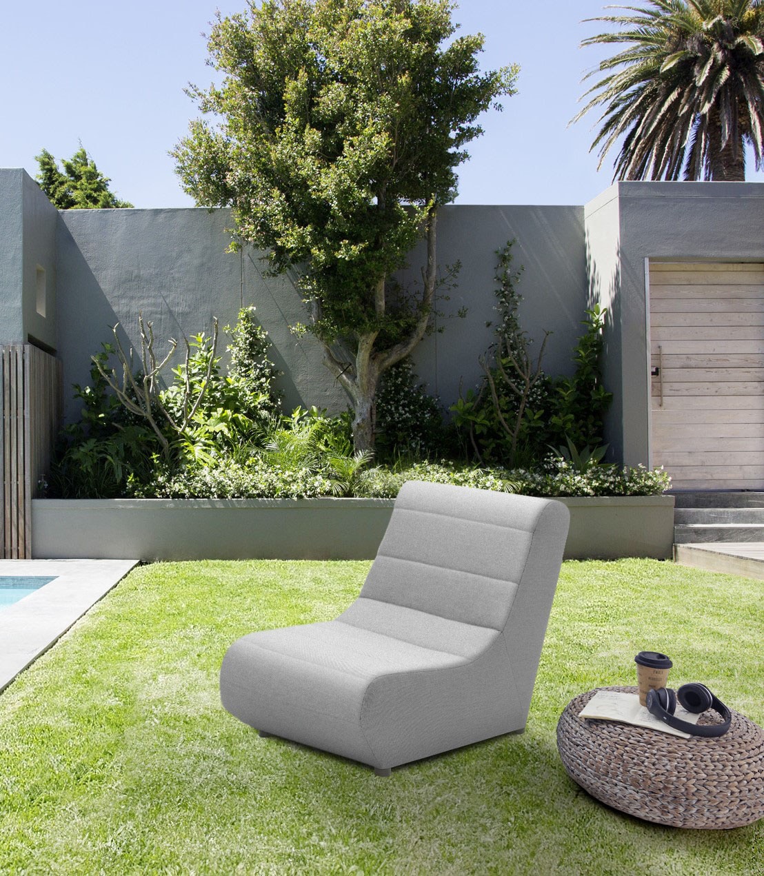 Image of DOMO collection Sofaelement "Soleil, pflegeleichter und wetterfester Bezug" Outdoor, besonderes Design und Formgebung, individuell erweiterbar