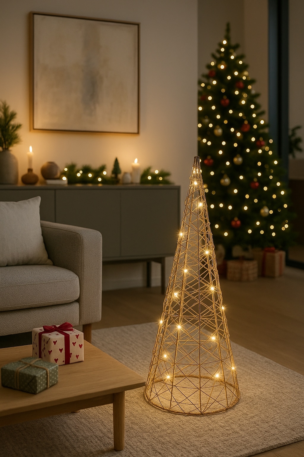 I.GE.A. Figurine décorative LED »LED-Pyramide« Figurine déco pyramide de Noël décoration de Noël sapin de Noël