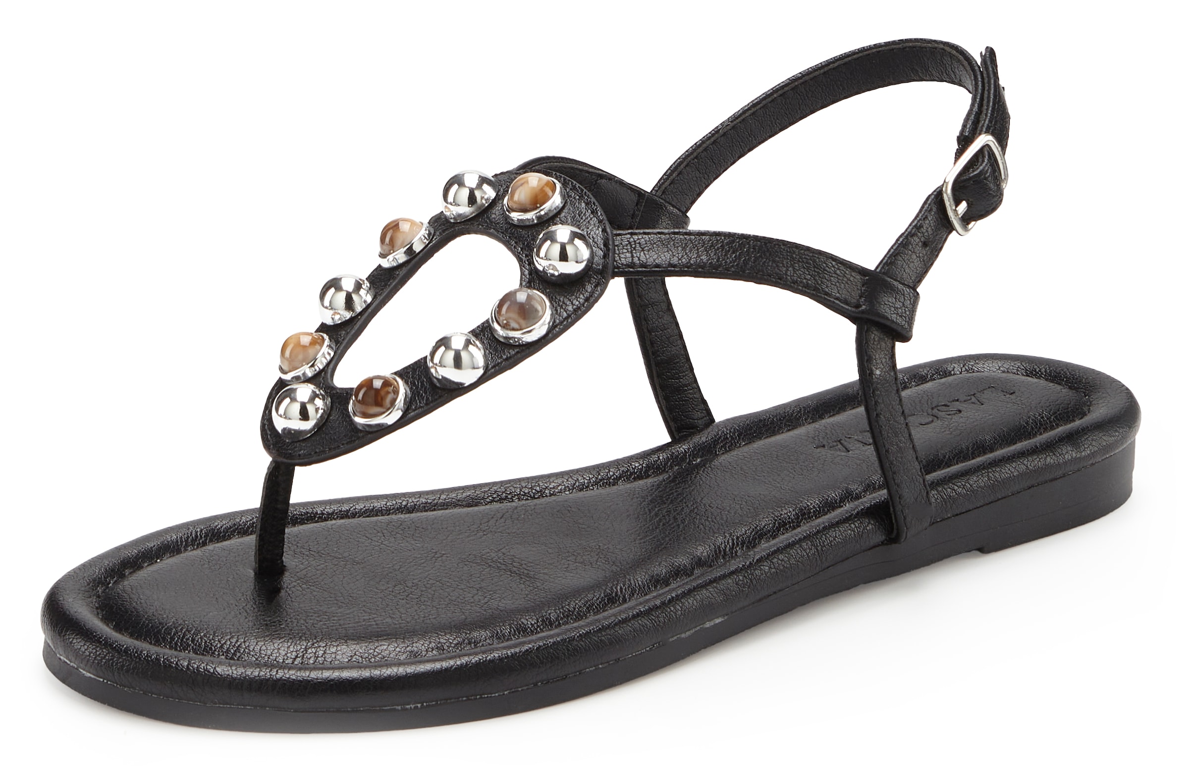 LASCANA Sandale »Sandalette, Sommerschuh, offener Schuh, Zehentrenner«  mit modischen Schmuckelementen VEGAN