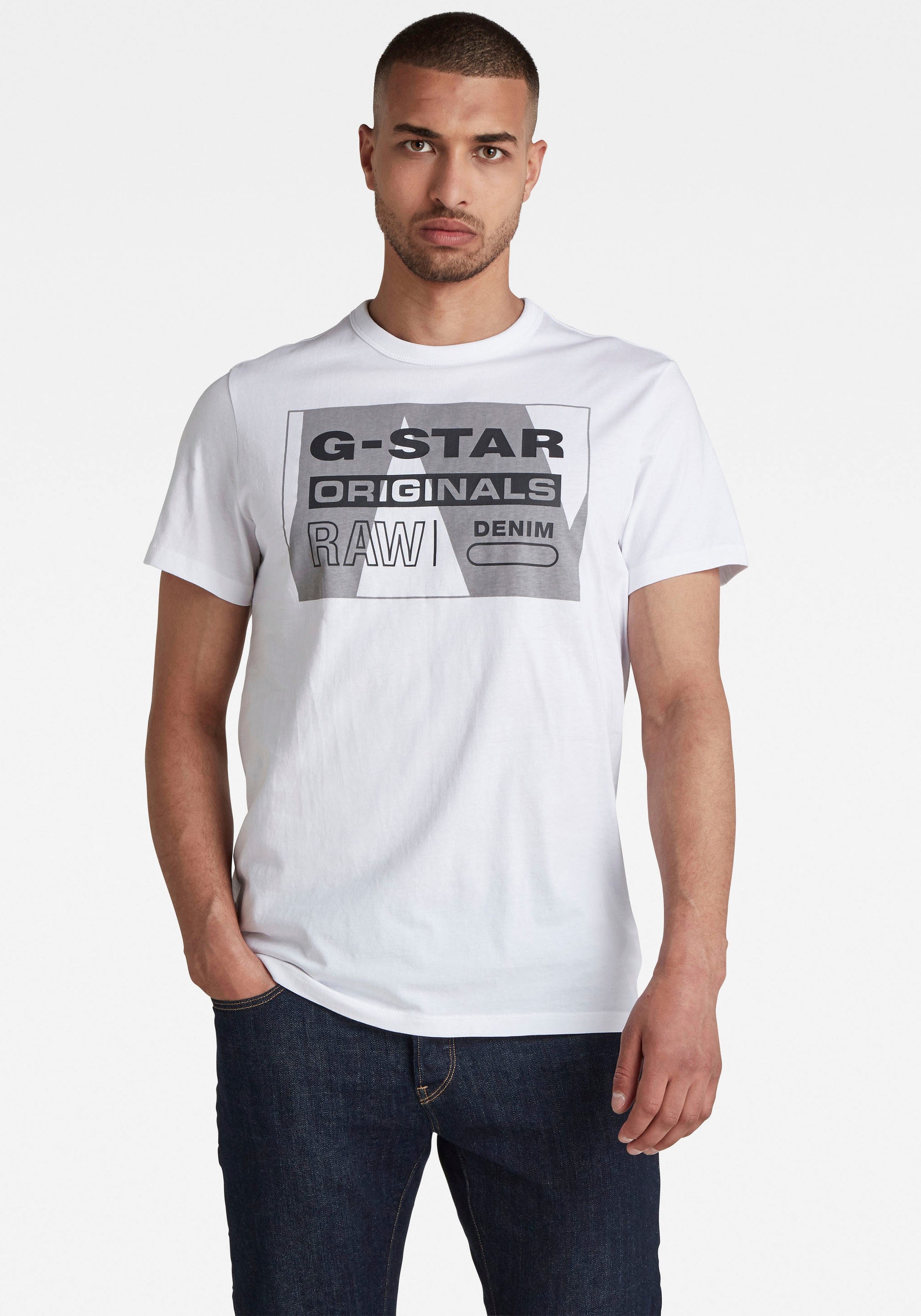 Image of G-Star RAW Rundhalsshirt »LLayer Originals Logo GR R T« bei Ackermann Versand Schweiz