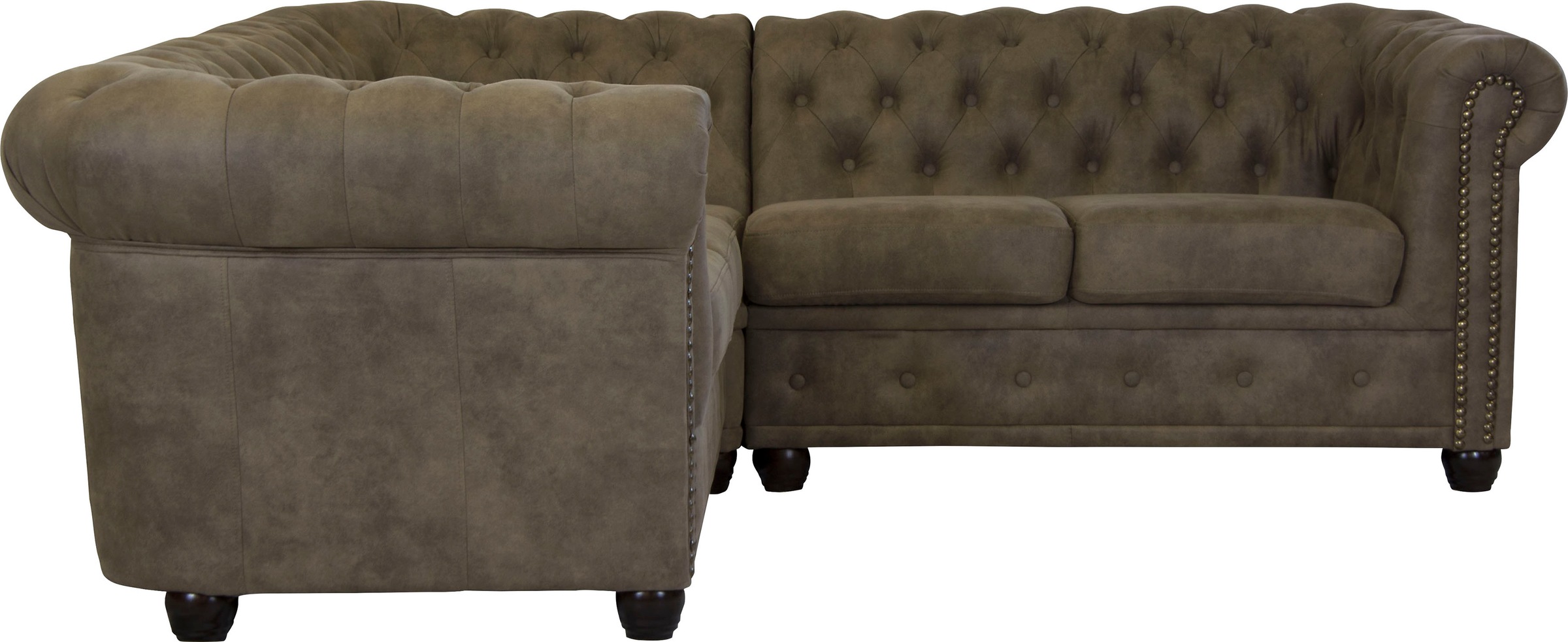 Home affaire Chesterfield-Sofa »Rysum L-Form«, Chesterfield-Optik, gleichschenklig
