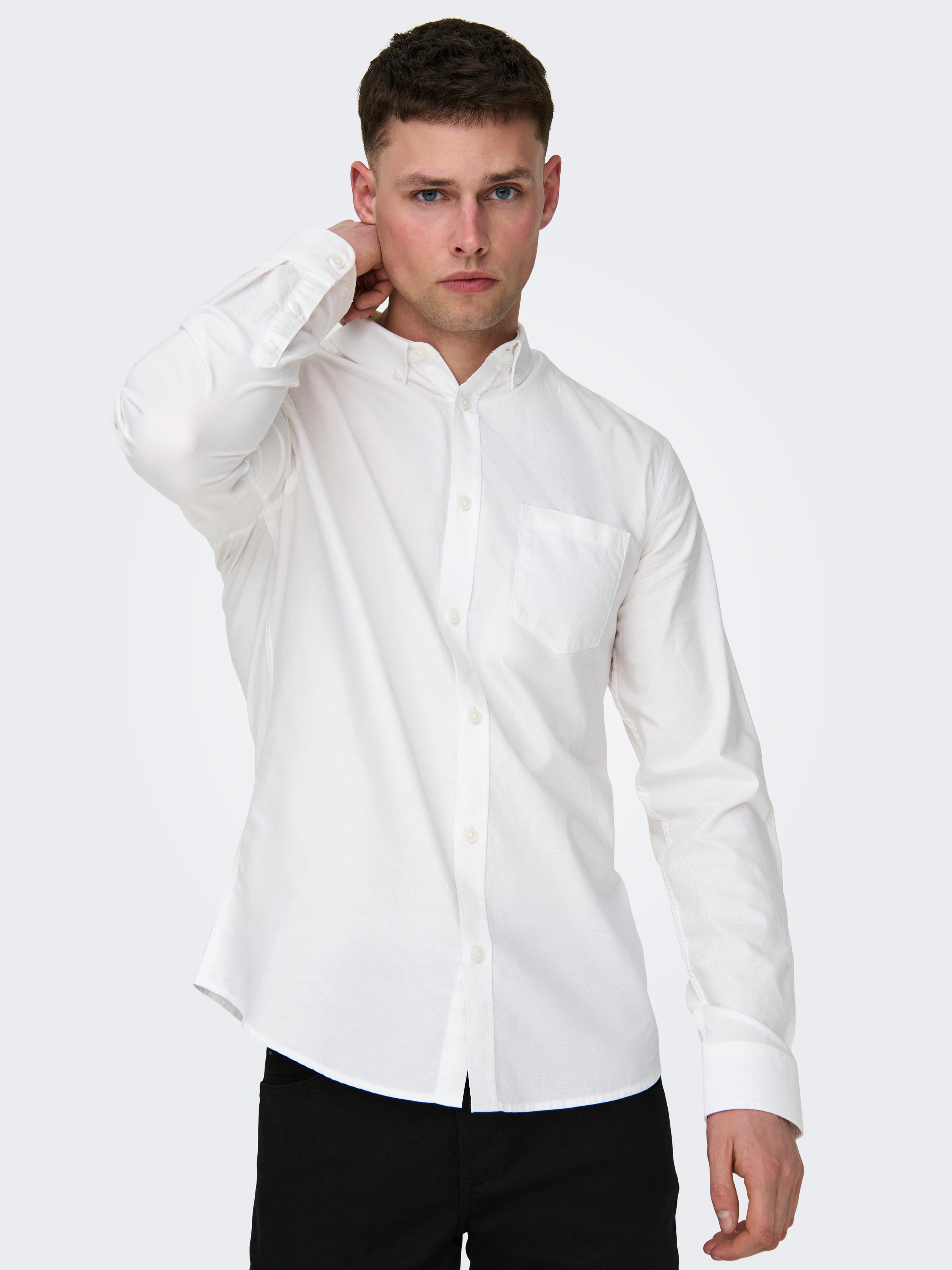 ONLY & SONS Langarmhemd »ONSALVARO SLIM LS OXFORD SHIRT NOOS«