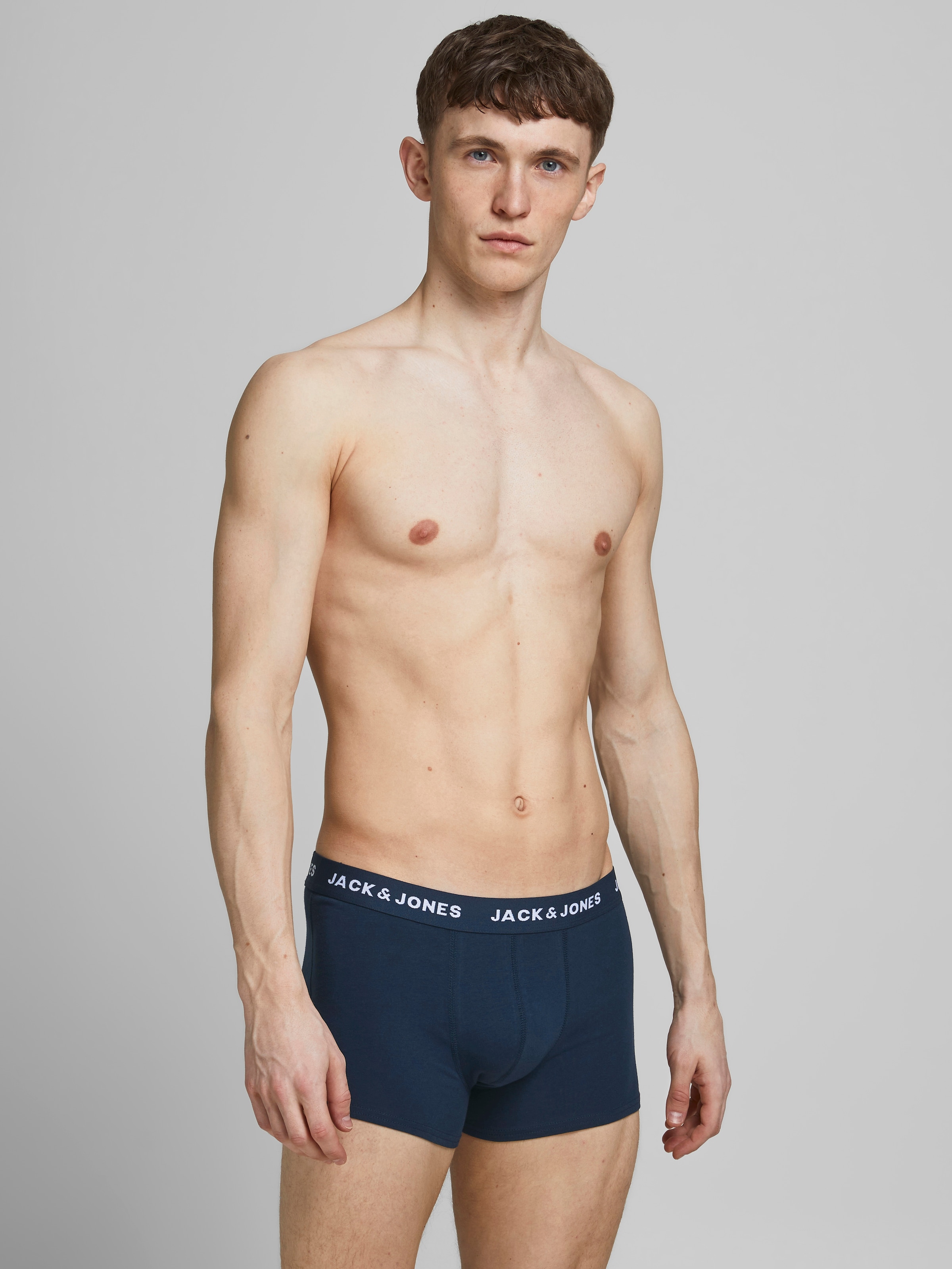 Jack & Jones Trunk »JACSOLID  Stretchkomfort, elastisch, bequem mit sportlichem Look«, (Packung, 12 St.), bedruckt, modisch, eng anliegend, Baumwollmischung, Bündchen