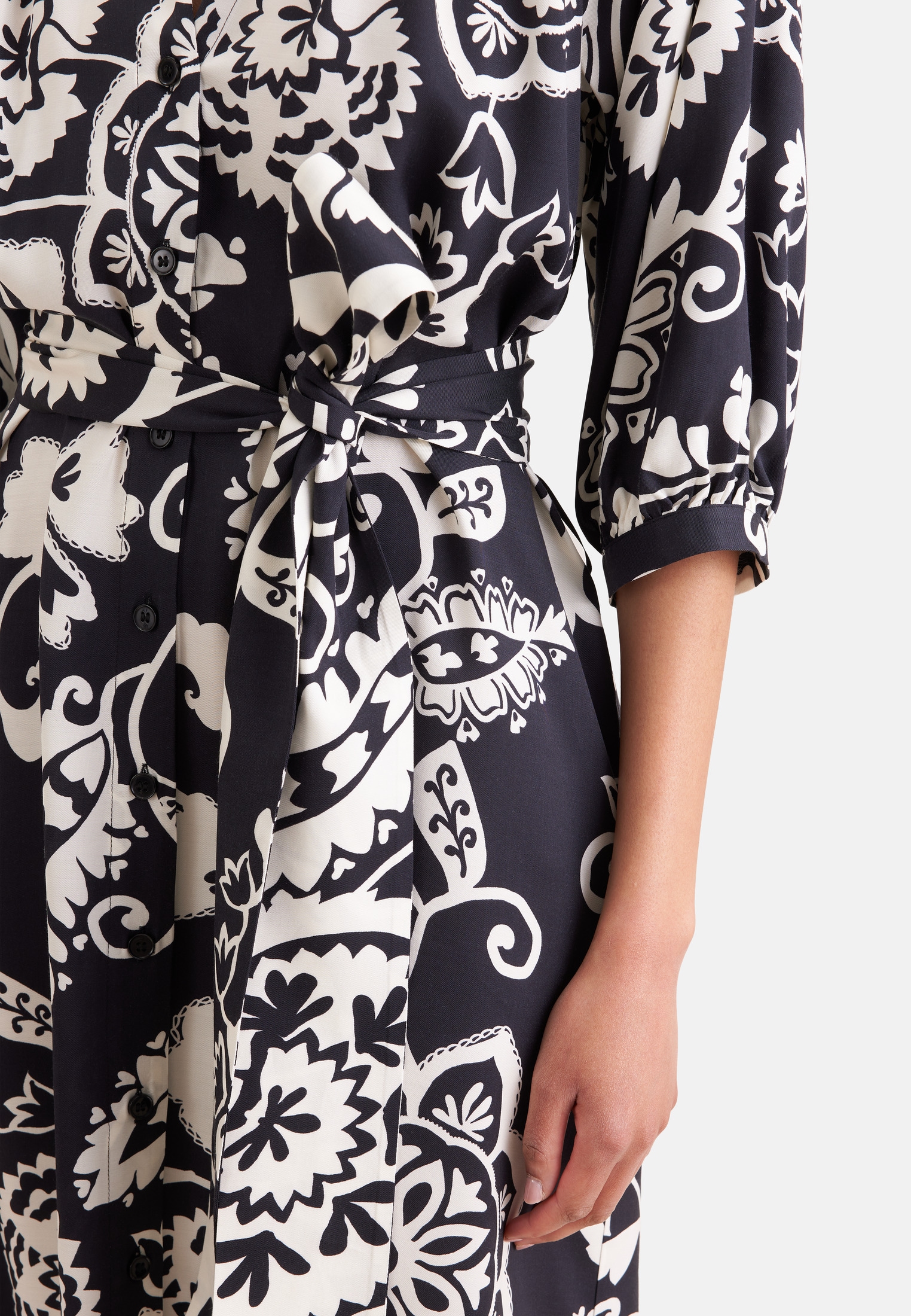seidensticker Blusenkleid 3/4 V-Neck Uni