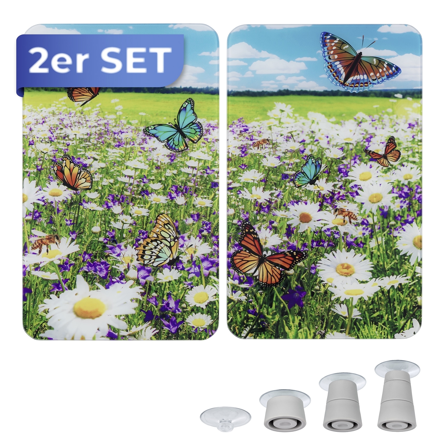 Maximex Herd-Abdeckplatte »Universal Modell Sommerwiese«, (Set, 2 tlg.), Herdabdeckung für alle Herdarten, kratzfest, mit rutschfesten Füssen