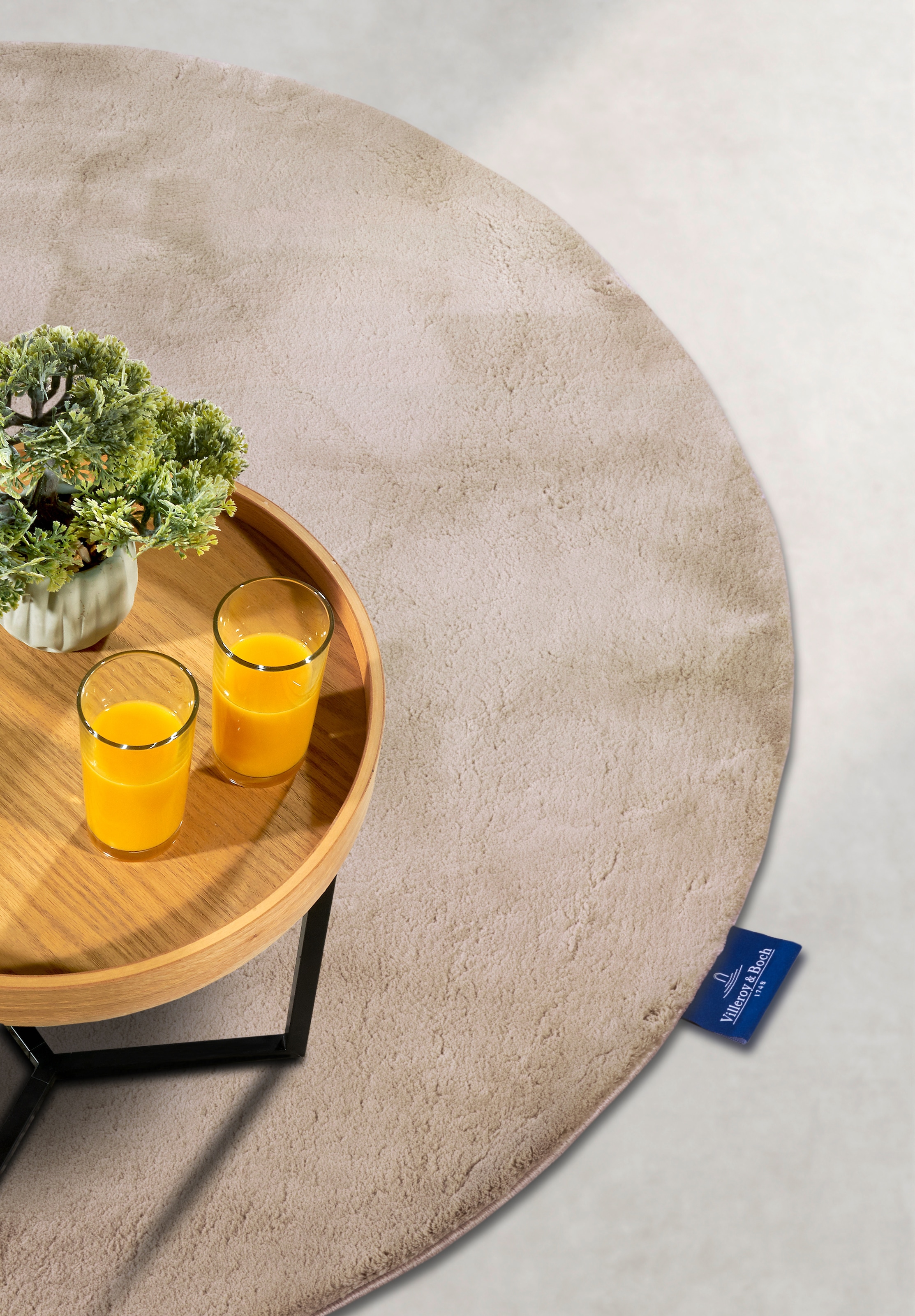 Villeroy & Boch Tapis »Leon« Rond 15 mm Höhe Langflor, Shaggy, einfarbig, flauschig, weich, glänzend, modern, uni