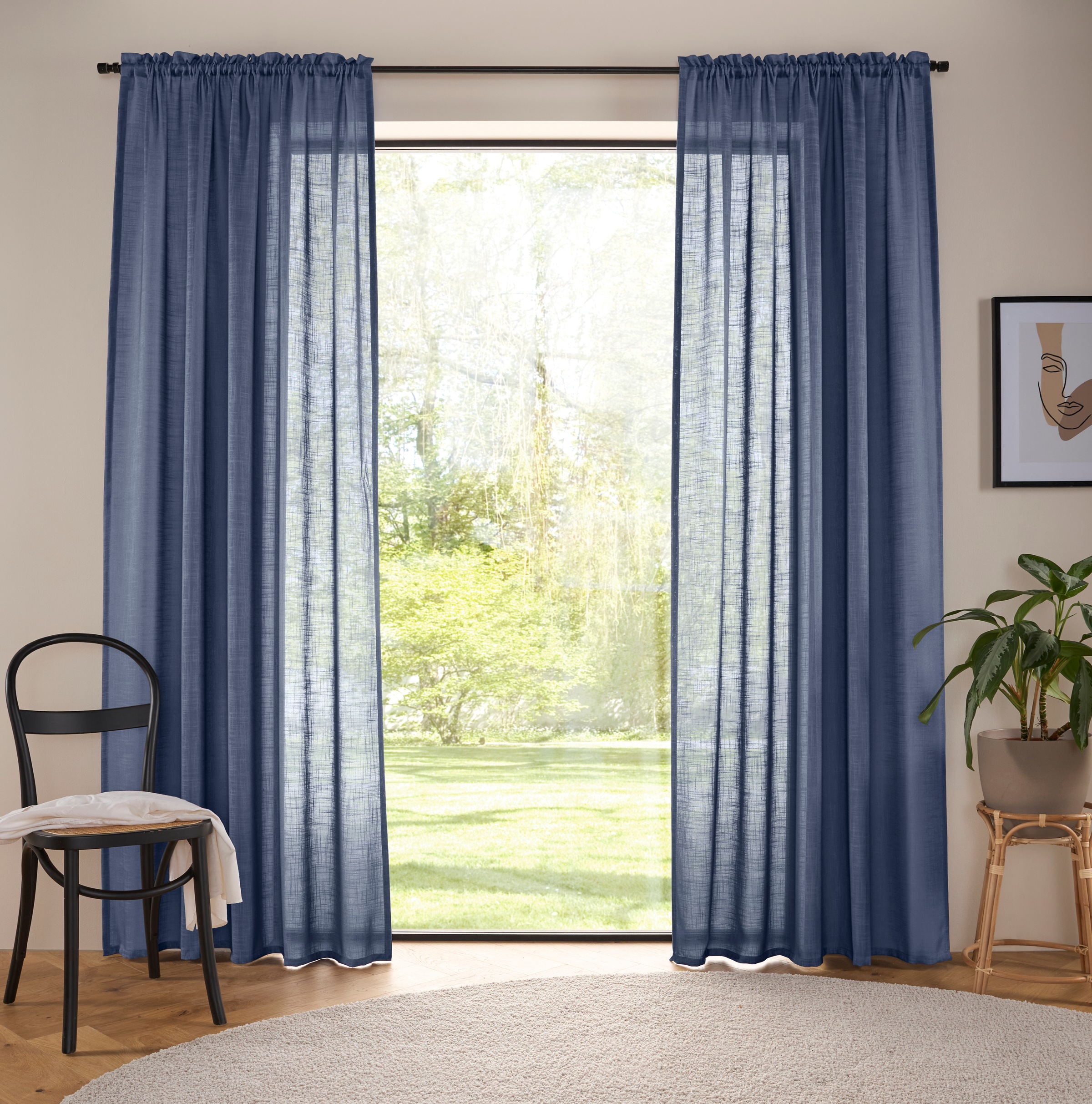 Image of LeGer Home by Lena Gercke Gardine "Marusha, Leinenoptik, halbtransparent, 1er & 2er Pack, Topseller" Stangendurchzug 2 Stk. tlg. Leinenoptik, grob gewebt, strukturiert, verschiedene Grössen