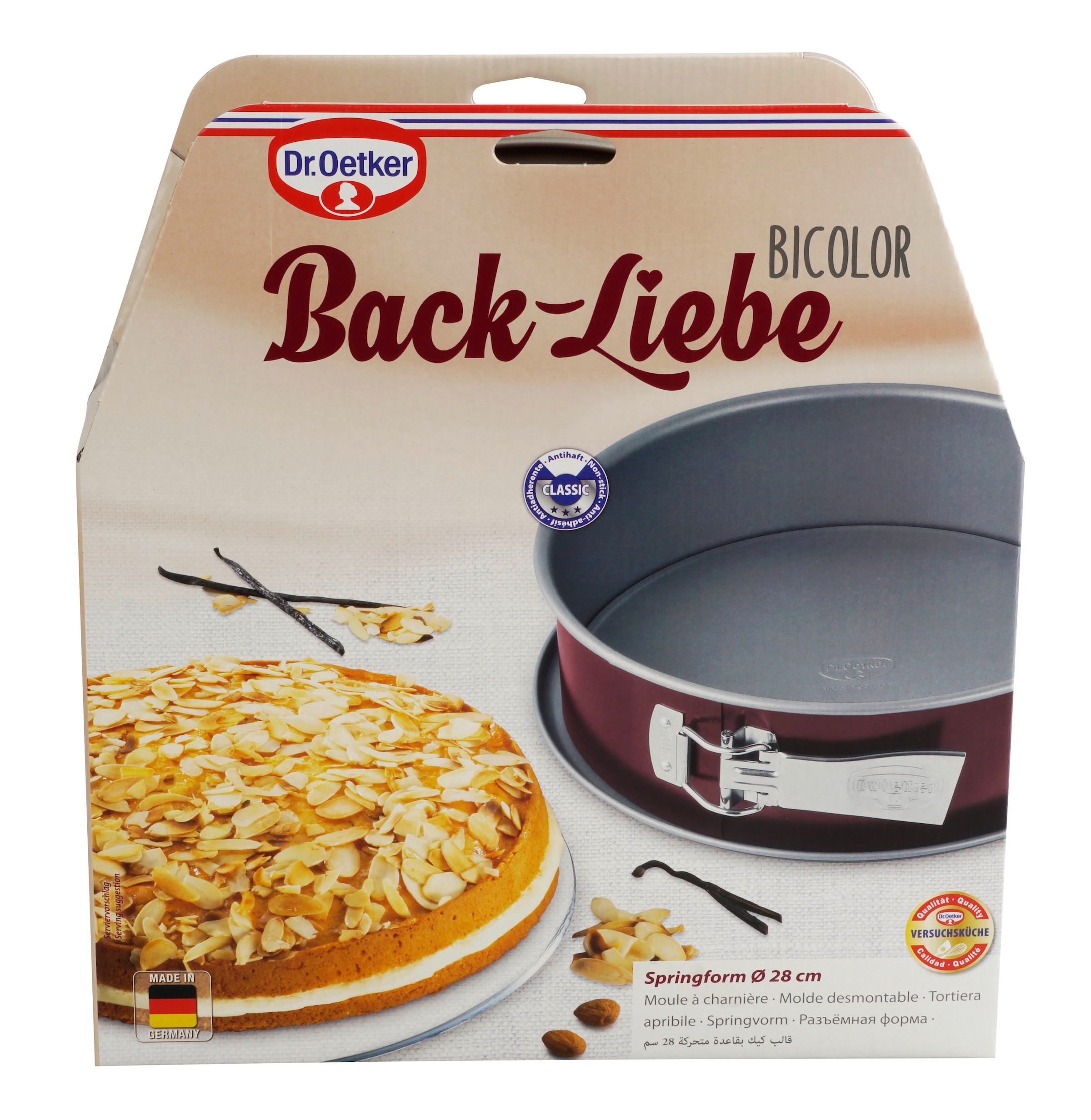 Dr. Oetker Küchenhelfer Springform »Back-Liebe Bicolor, mit Auslaufschutzboden, Ø 28 cm« Perfekt für Kuchen & Torten, auslaufsicher, mit Antihaftbeschichtung