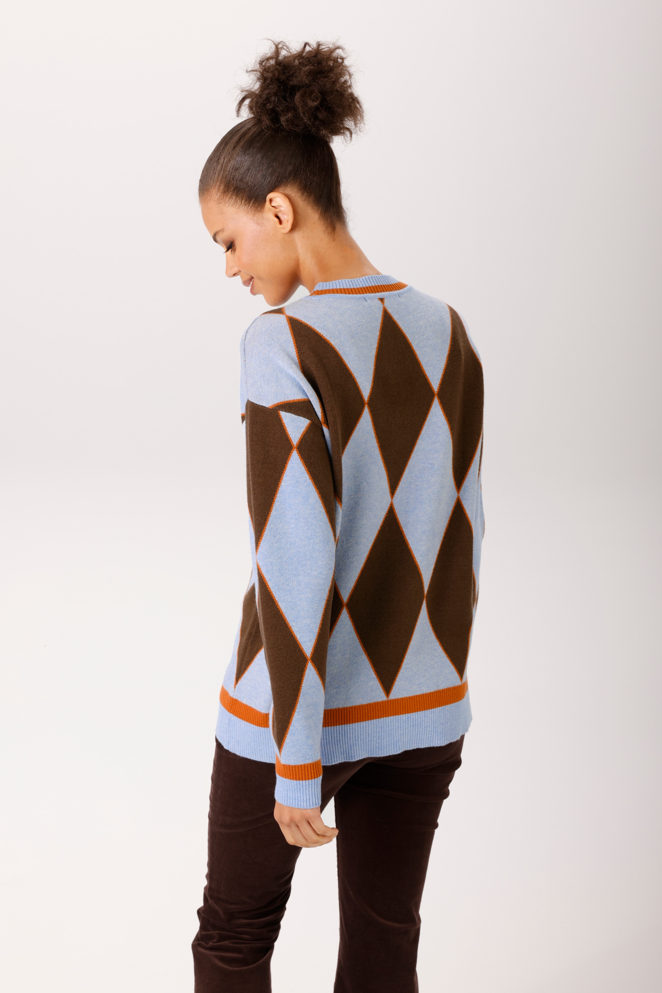 Aniston CASUAL Pull en tricot Avec grand motif losanges - NOUVELLE COLLECTION