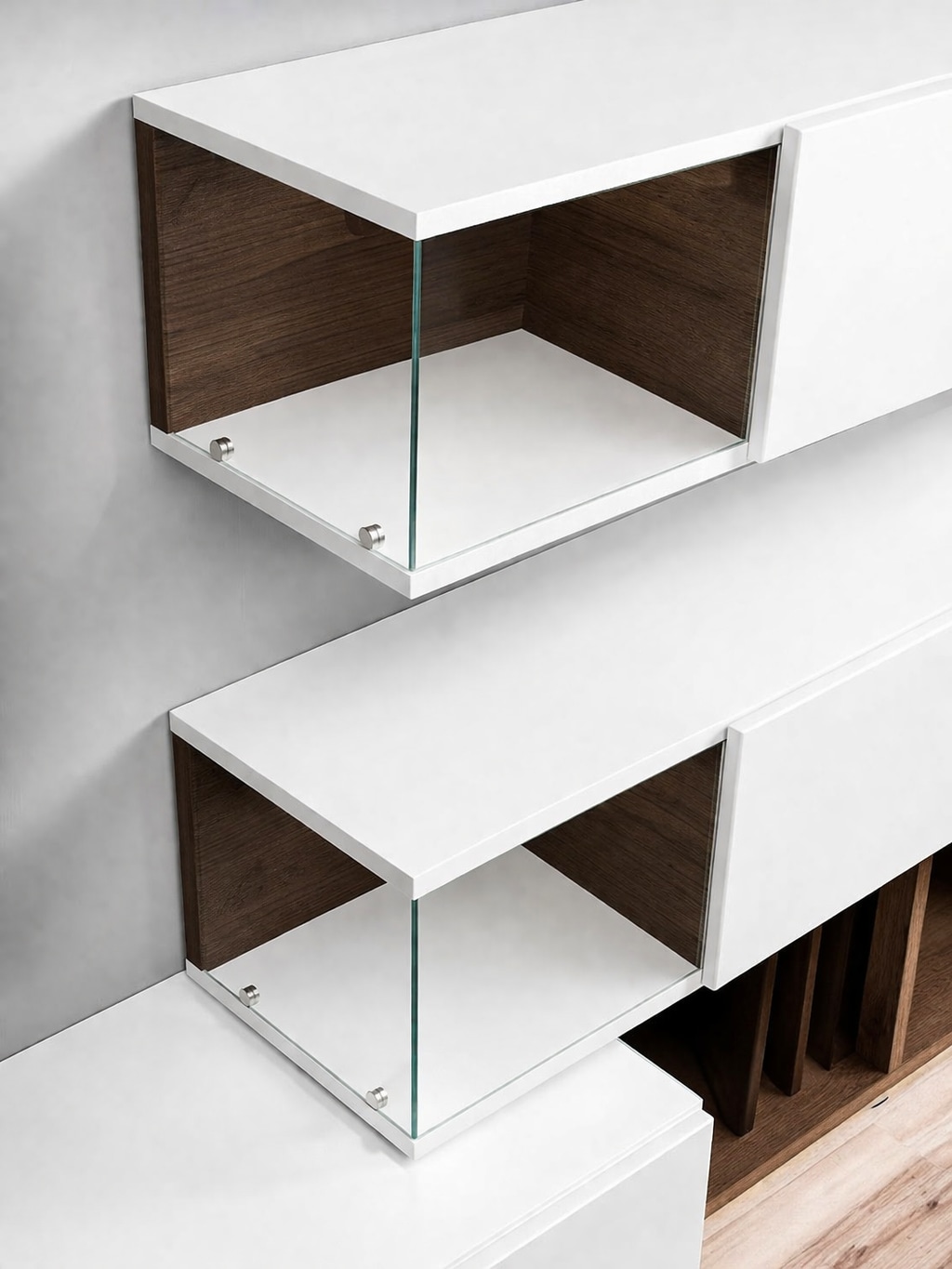 GOODproduct Wohnzimmer-Set »Lego Anbauwand, Wohnkombination, Wohnzimmer-Set« 4 Stk. tlg.