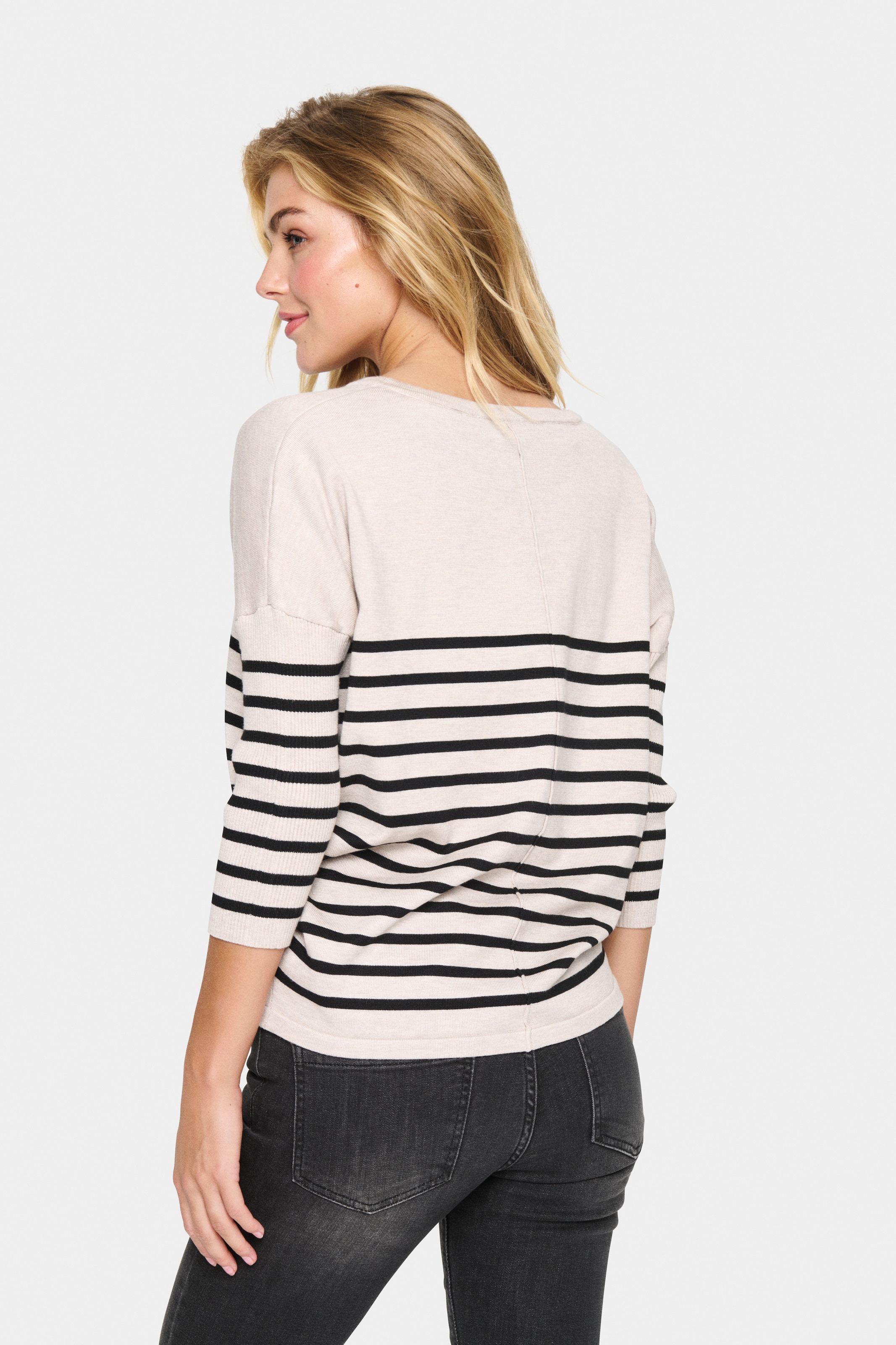 Saint Tropez Strickpullover »MilaSZ R-neck Stripe«