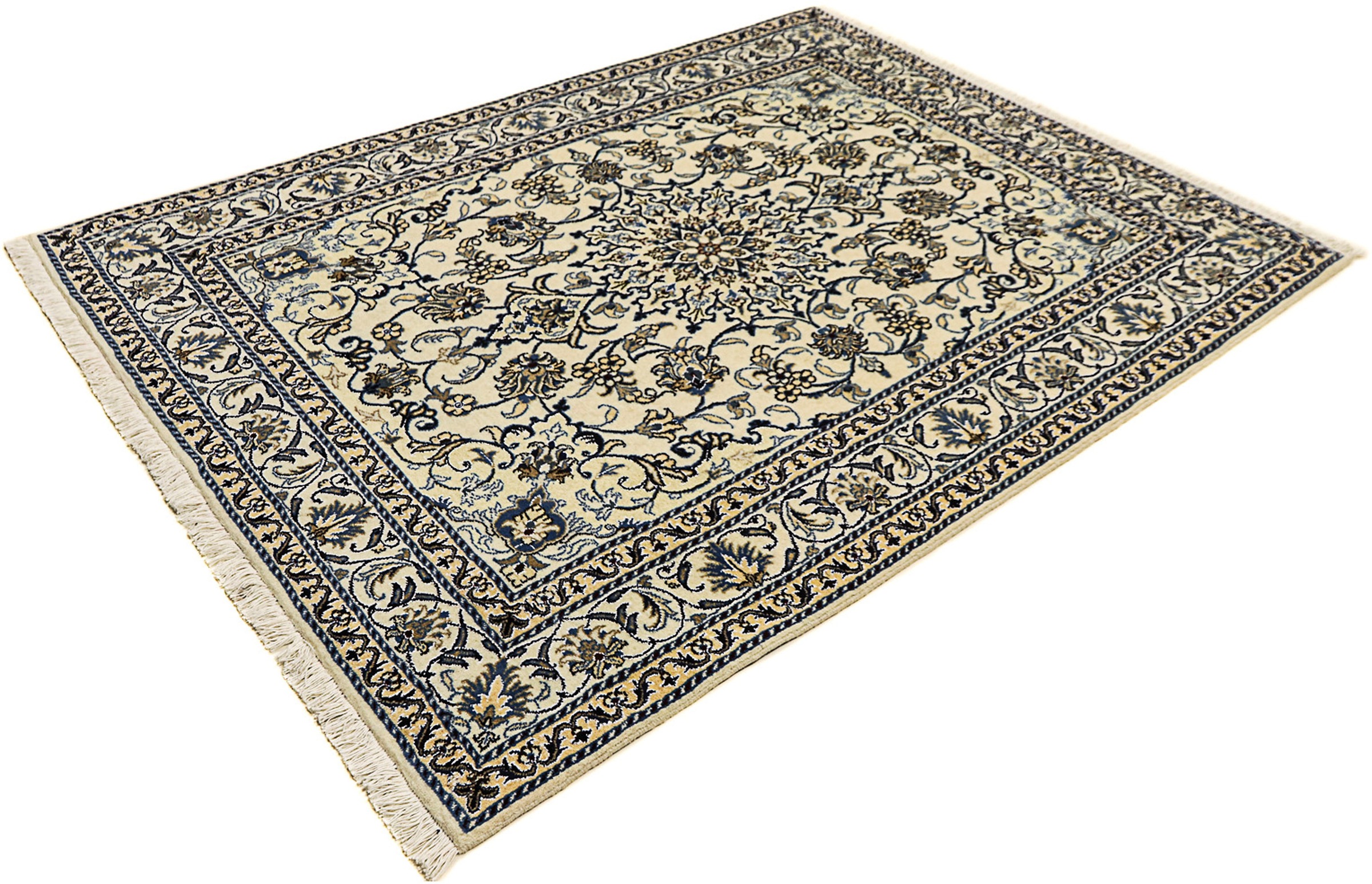 Image of morgenland Orientteppich »Perser - Nain - 200 x 148 cm - beige«, rechteckig, 12 mm Höhe, Wohnzimmer, Handgeknüpft, Einzelstück mit Zertifikat bei Ackermann Versand Schweiz
