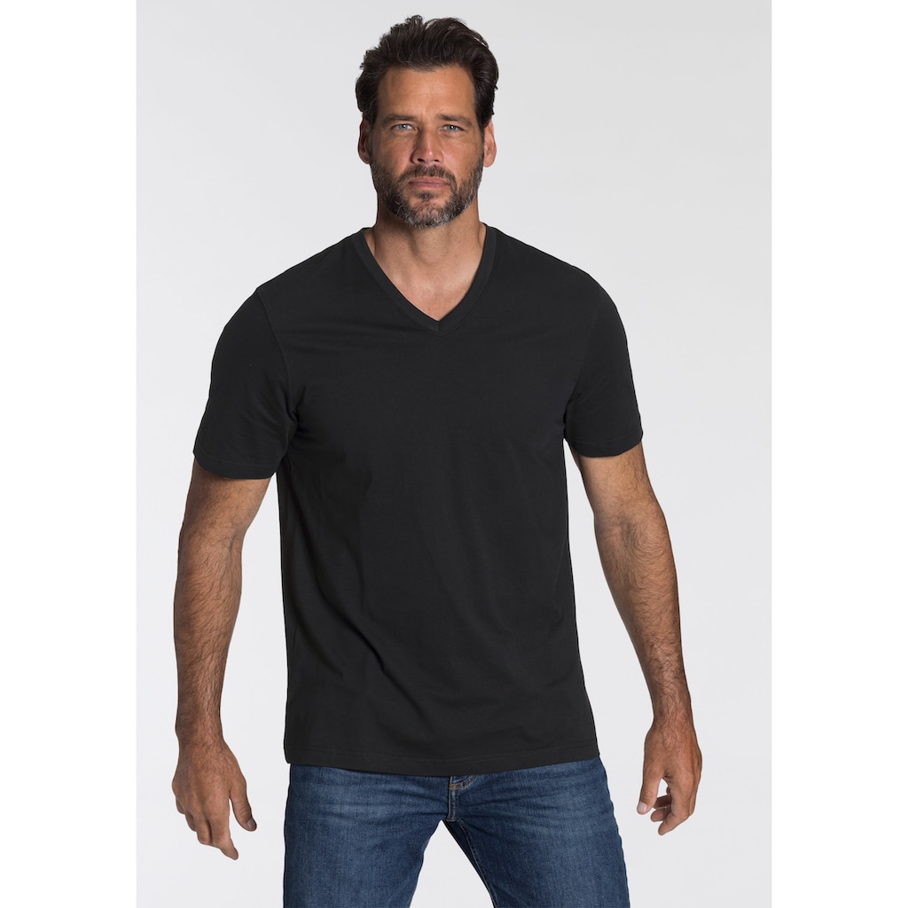 Man's World V-Shirt, (Packung, 3 tlg., 3er-Pack), perfekt als Unterzieh T-shirt