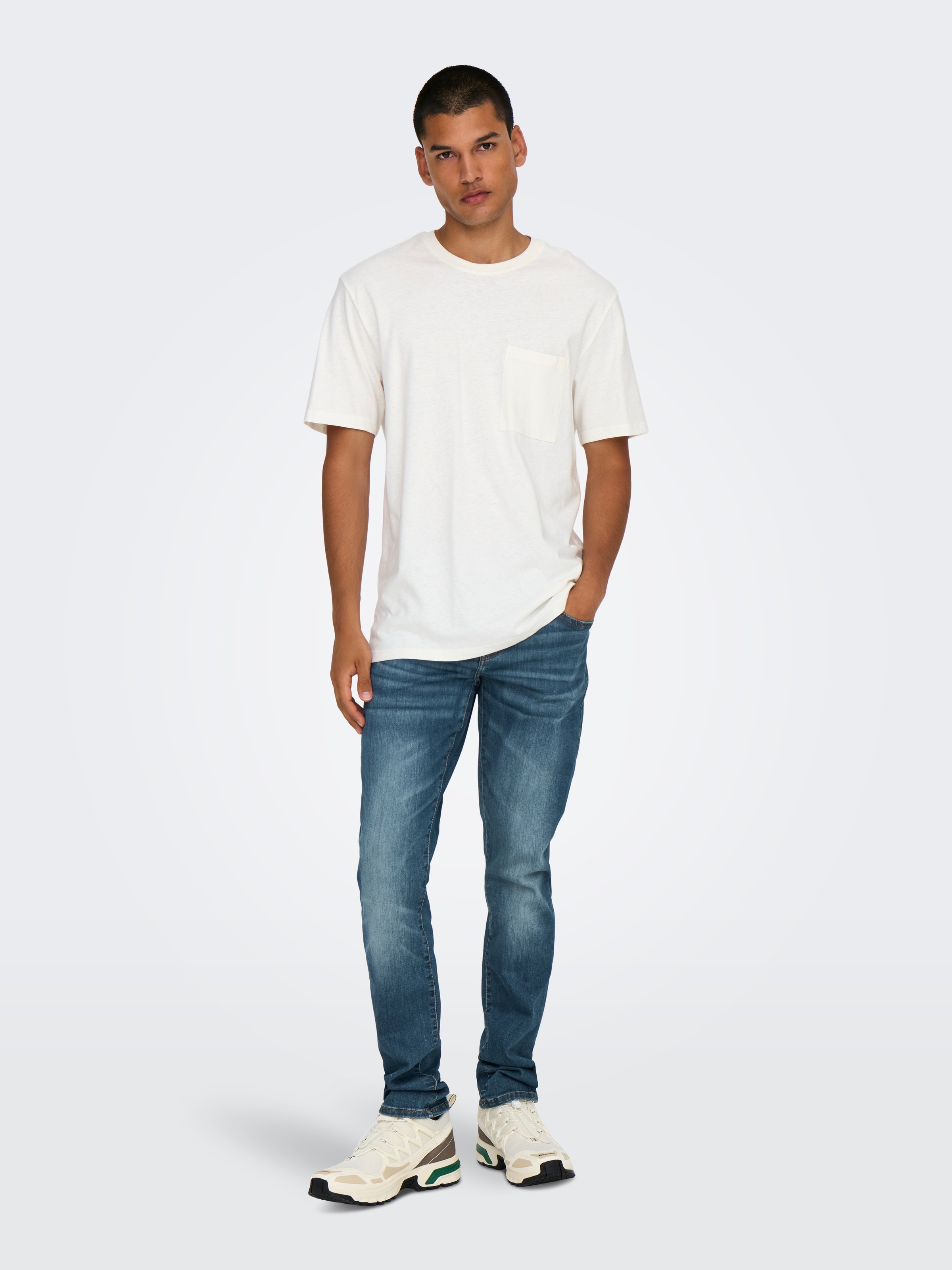 ONLY & SONS Jeans slim »OS ONSLOOM SLIM BLUE GREY 40« mit Destroyed Effekt