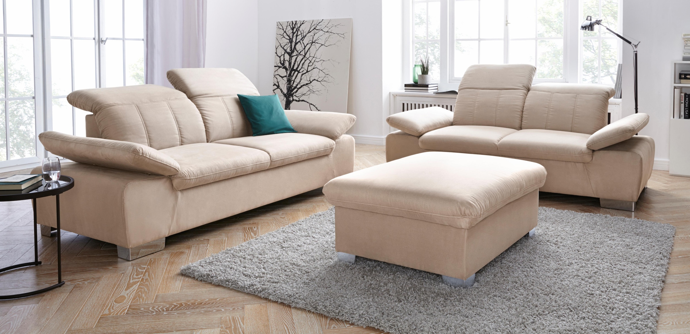 DOMO collection 2,5-places »Milan inklusive komfortablen Federkern für mehr Sitzkomfort« mit Rückenverstellung