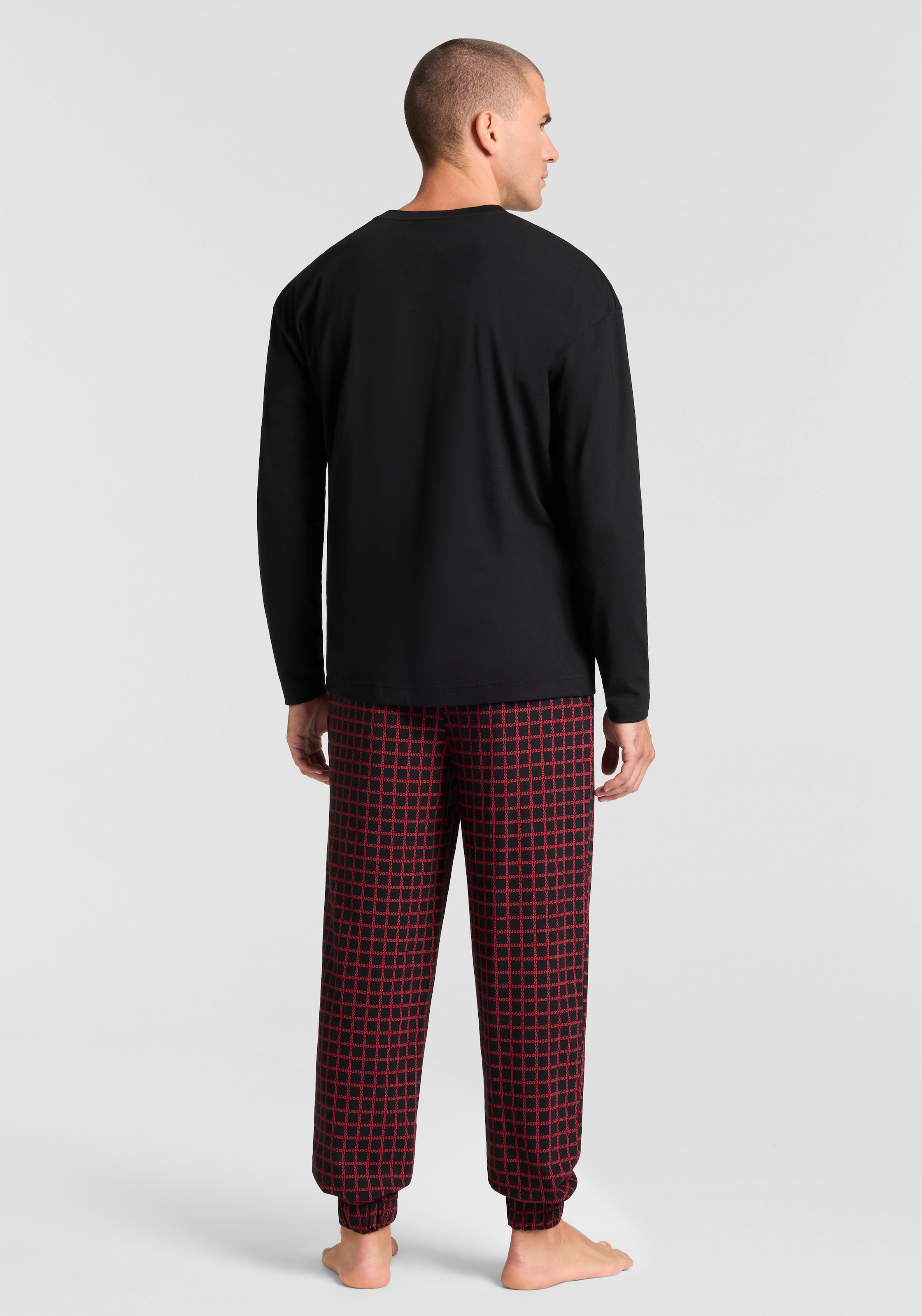 HUGO Underwear Pyjama Set, 2 pièces Rundhalsausschnitt, elastischer Logobund