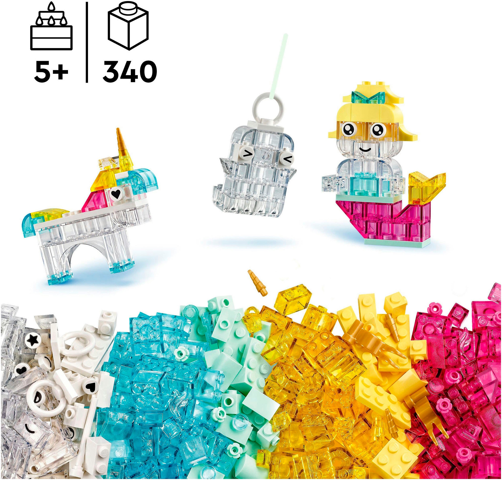 LEGO® Pions de construction »Zauberbox mit durchsichtigen Steinen (11040), LEGO® Classic« Made in Europe