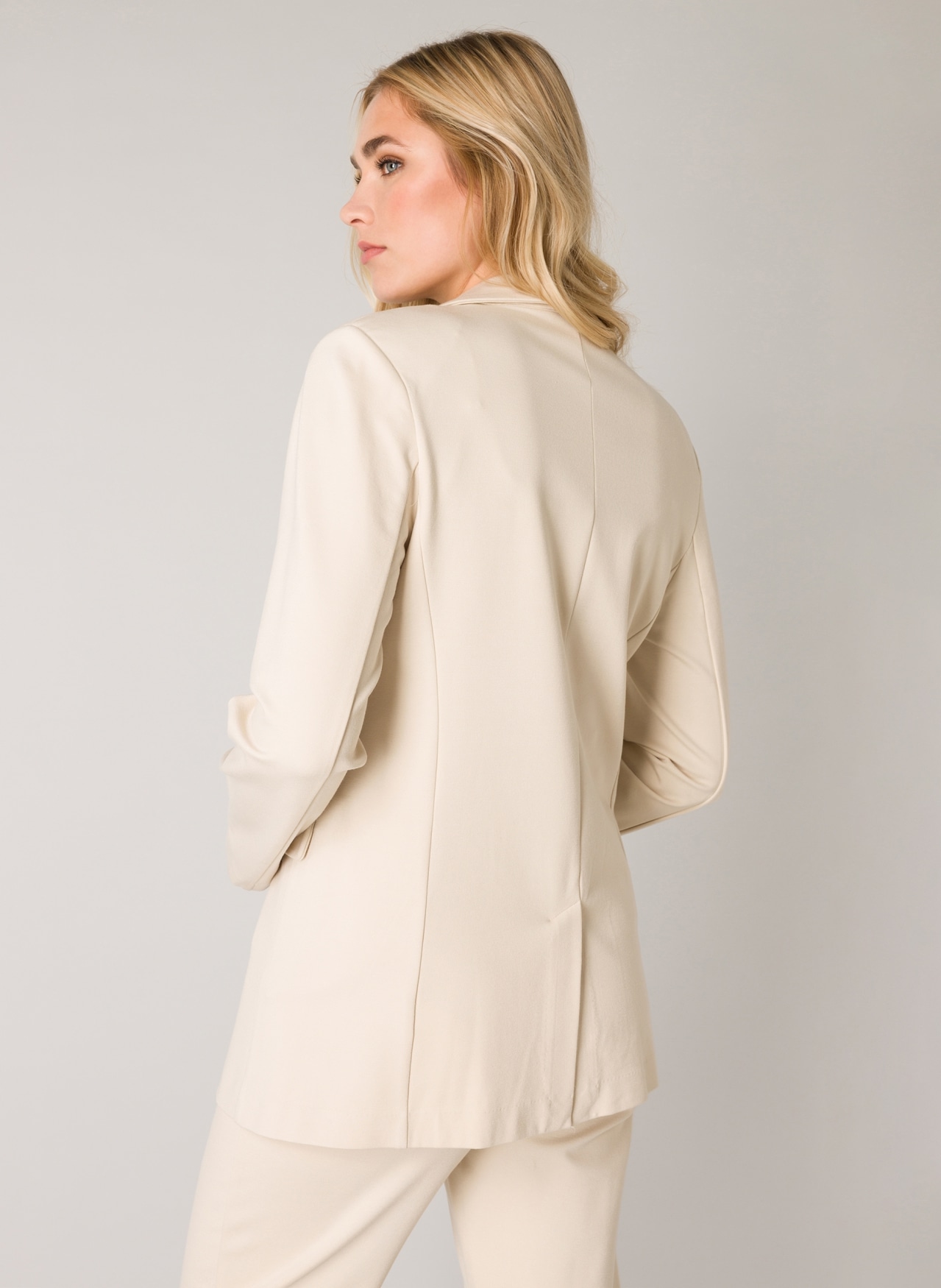 Base Level Jerseyblazer, mit V-Ausschnitt und Knopf