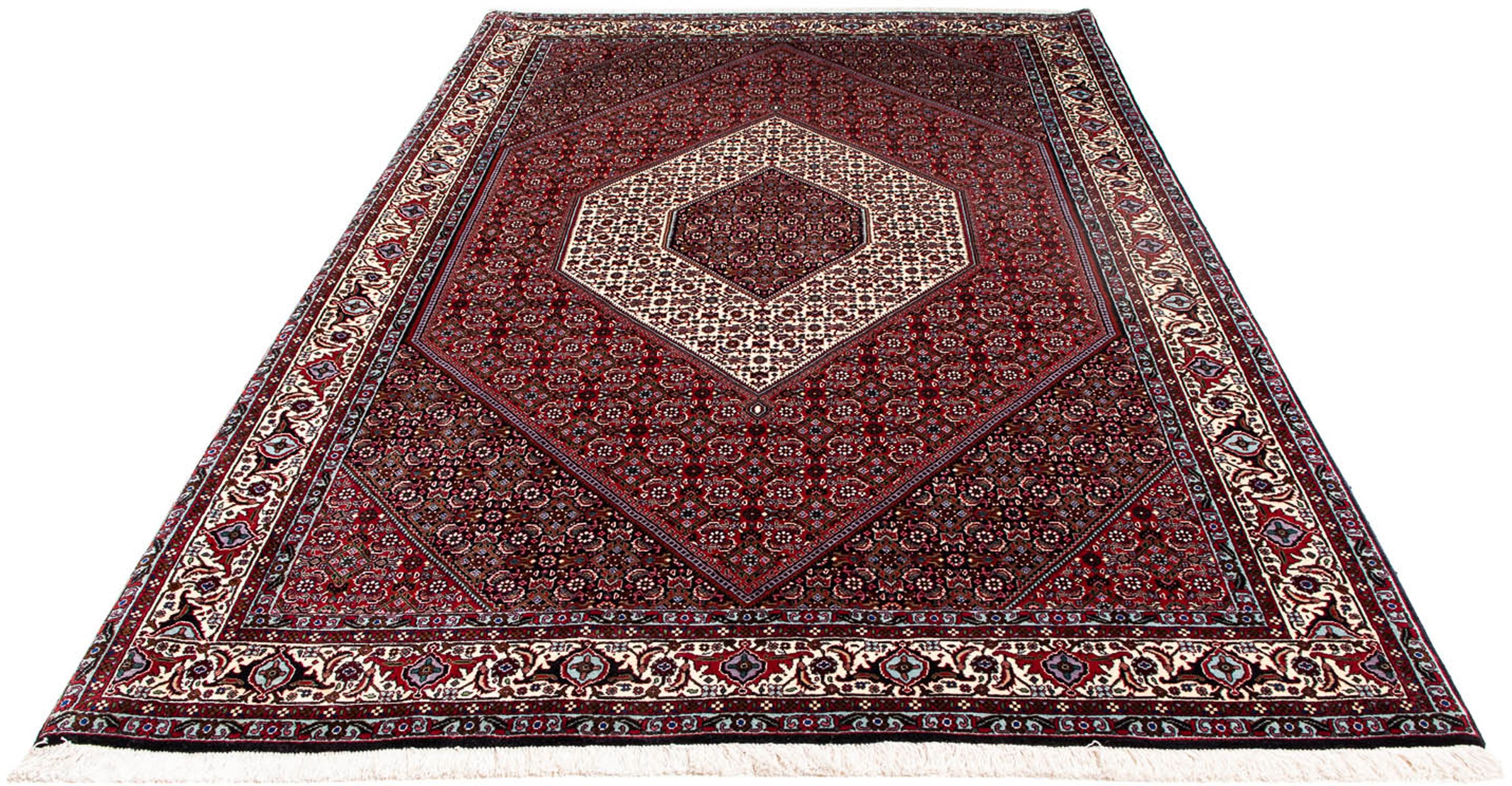 Image of morgenland Orientteppich »Perser - Bidjar - 257 x 173 cm - dunkelrot«, rechteckig, 15 mm Höhe, Wohnzimmer, Handgeknüpft, Einzelstück mit Zertifikat bei Ackermann Versand Schweiz